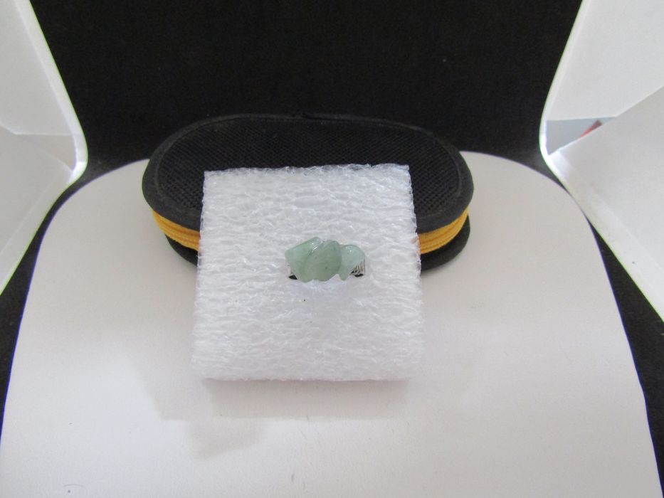 Handmade Green Jade Tibetan Silver Ring - size 5.75 Size ONE SIZE - 1 Preview