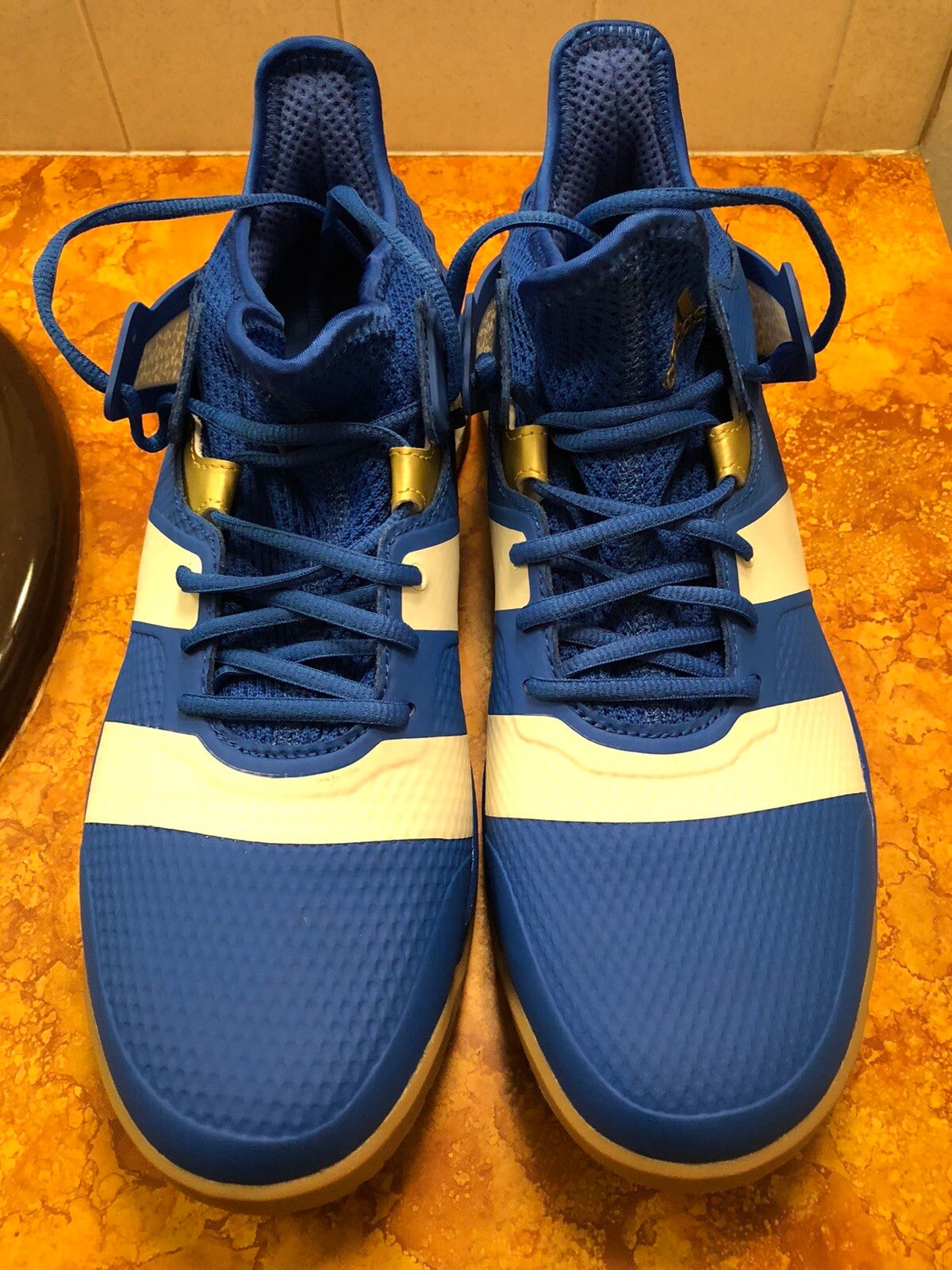 Adidas adidas Stabil X Men's Volleyball Shoes Blue/Gold Size US 12.5 / EU 45-46 - 2 Preview