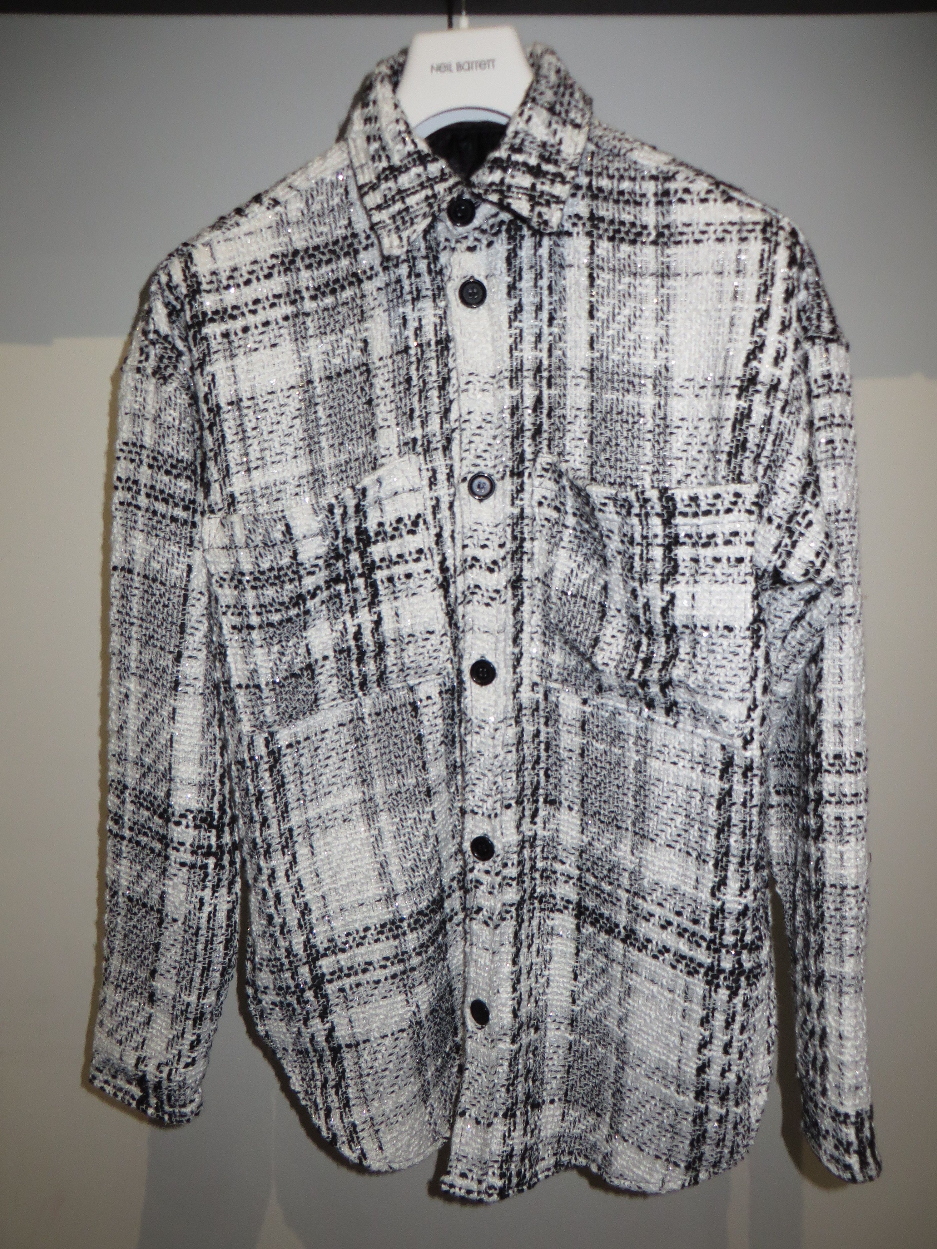 image of Faith Connexion Oversized Tweed Shirt in White, Men's (Size XS)