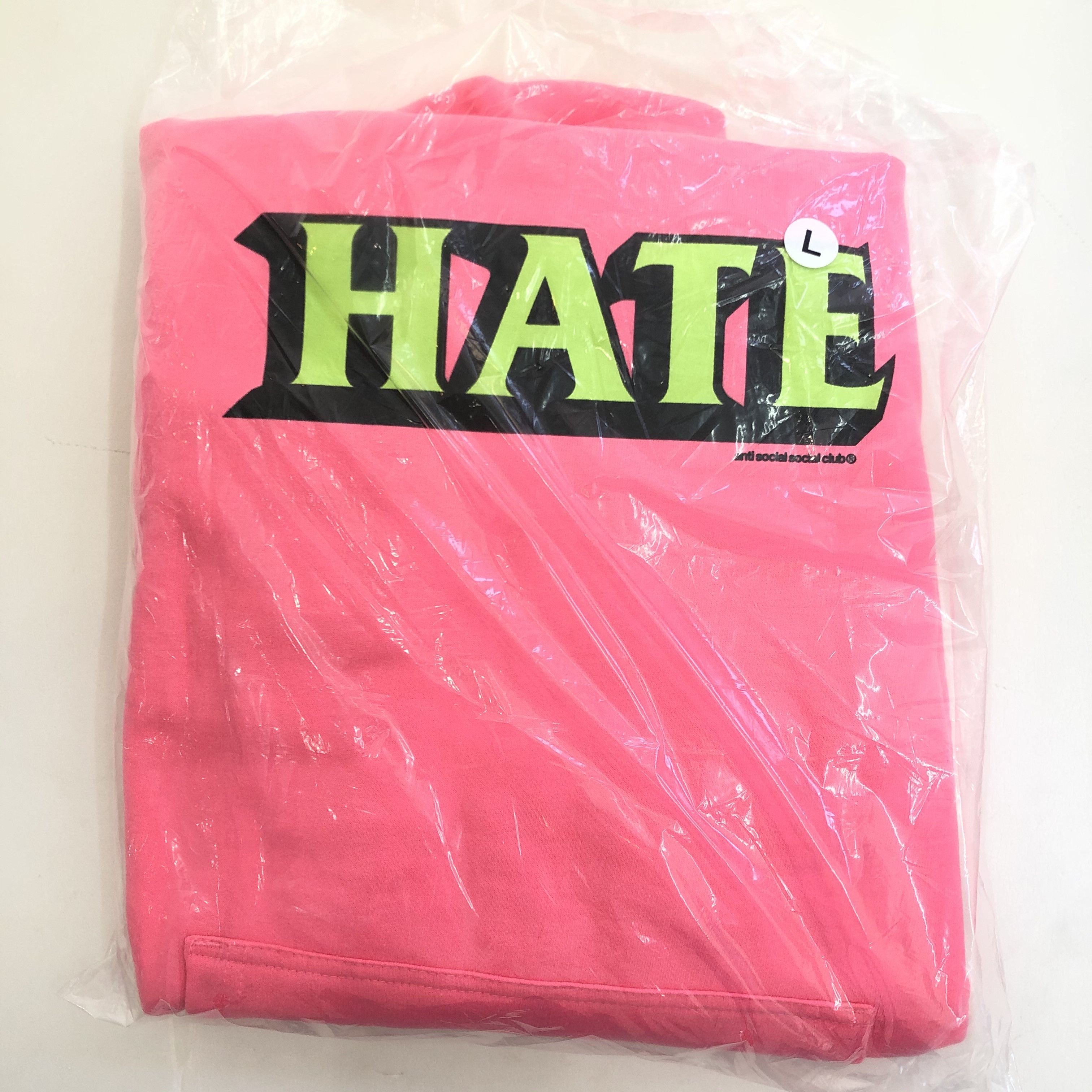 2024 Anti Social Social Club Samsies Hate Hoodie In Pink and Green