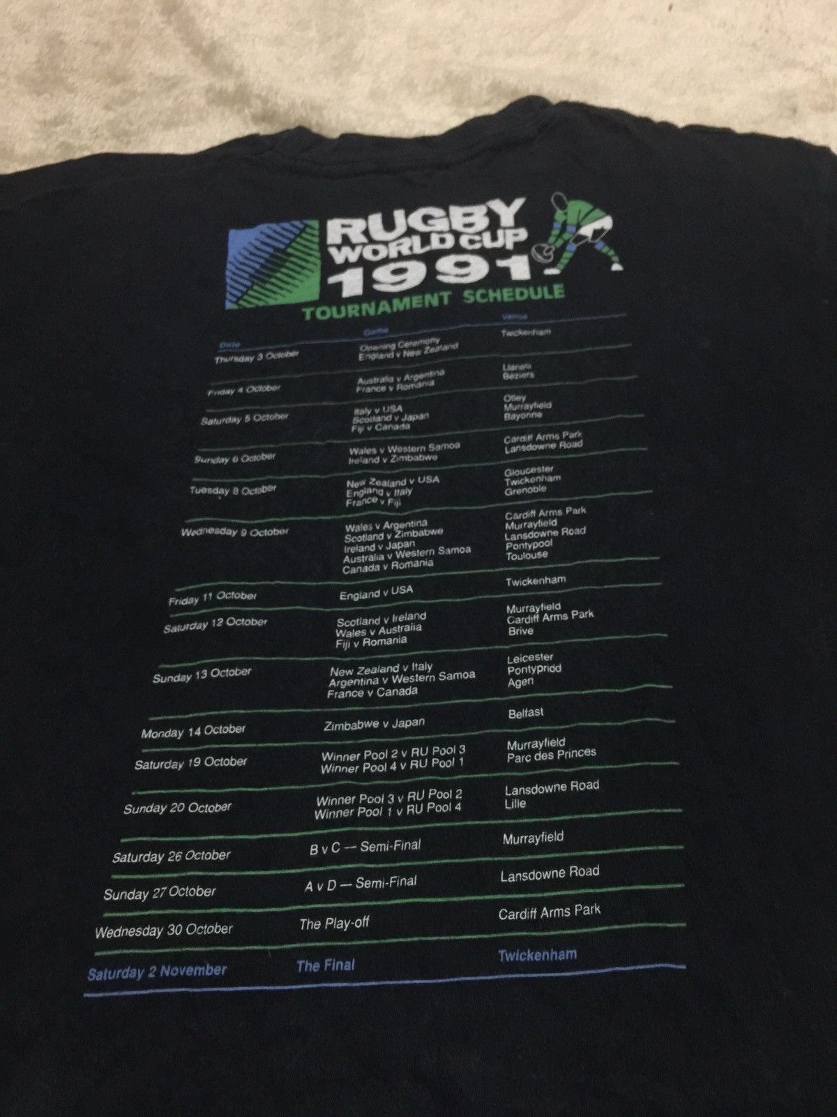 Vintage Vintage 1991 Rugby World Cup Tee Single Stitch Size US S / EU 44-46 / 1 - 2 Thumbnail