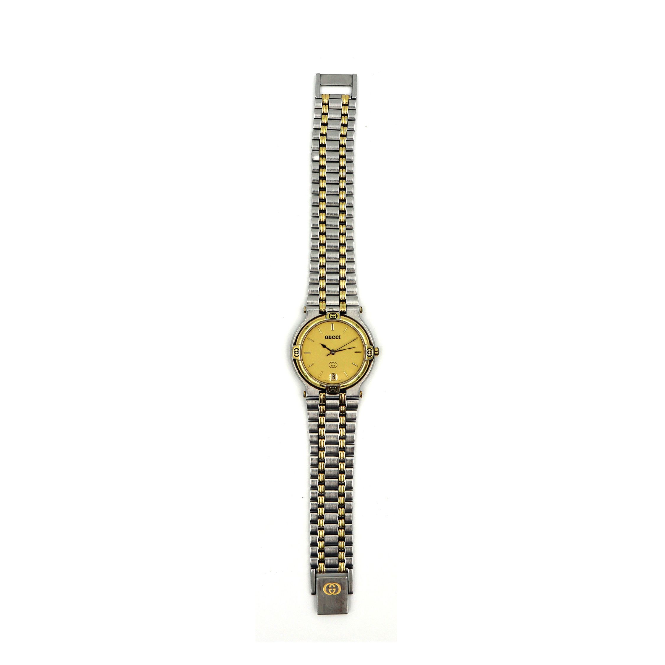 image of Vintage Gucci Watch 9000 M in Gold, Men's