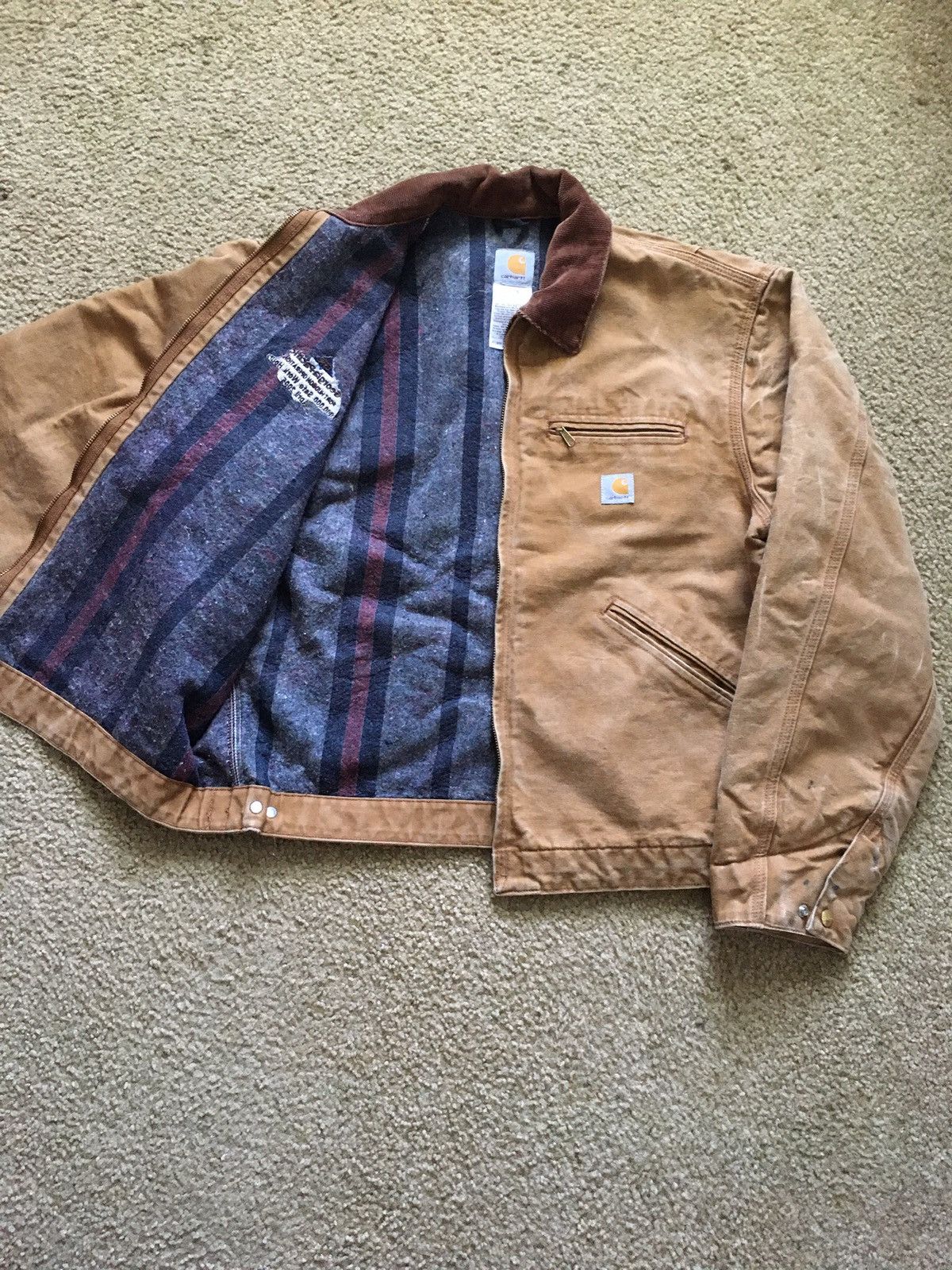 Vintage Vintage 2000s Carhartt Wool Lined Company Logo Jacket | Grailed