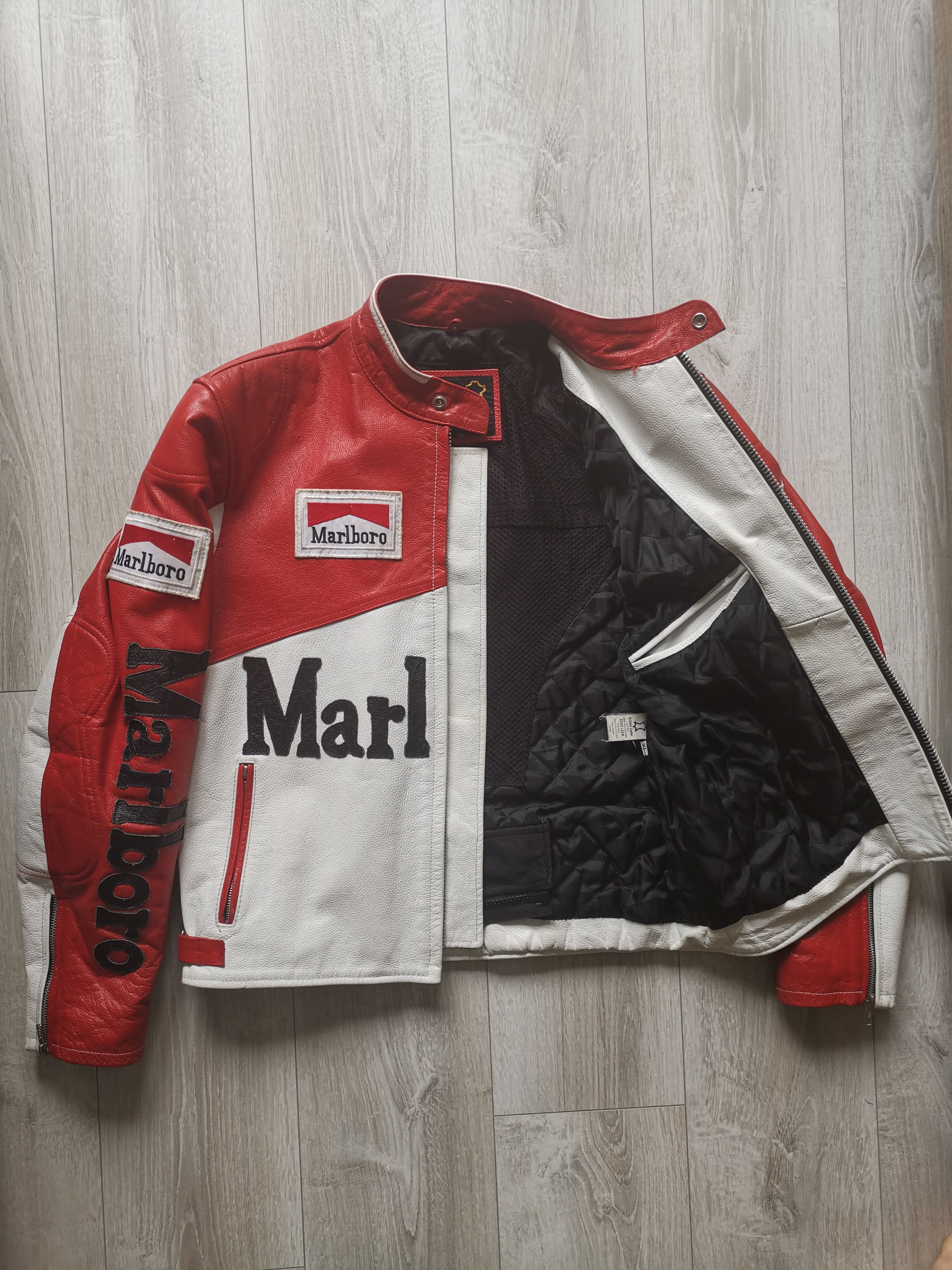 Marlboro × Vintage Vintage Marlboro leather racing jacket Size US XL / EU 56 / 4 - 4 Thumbnail