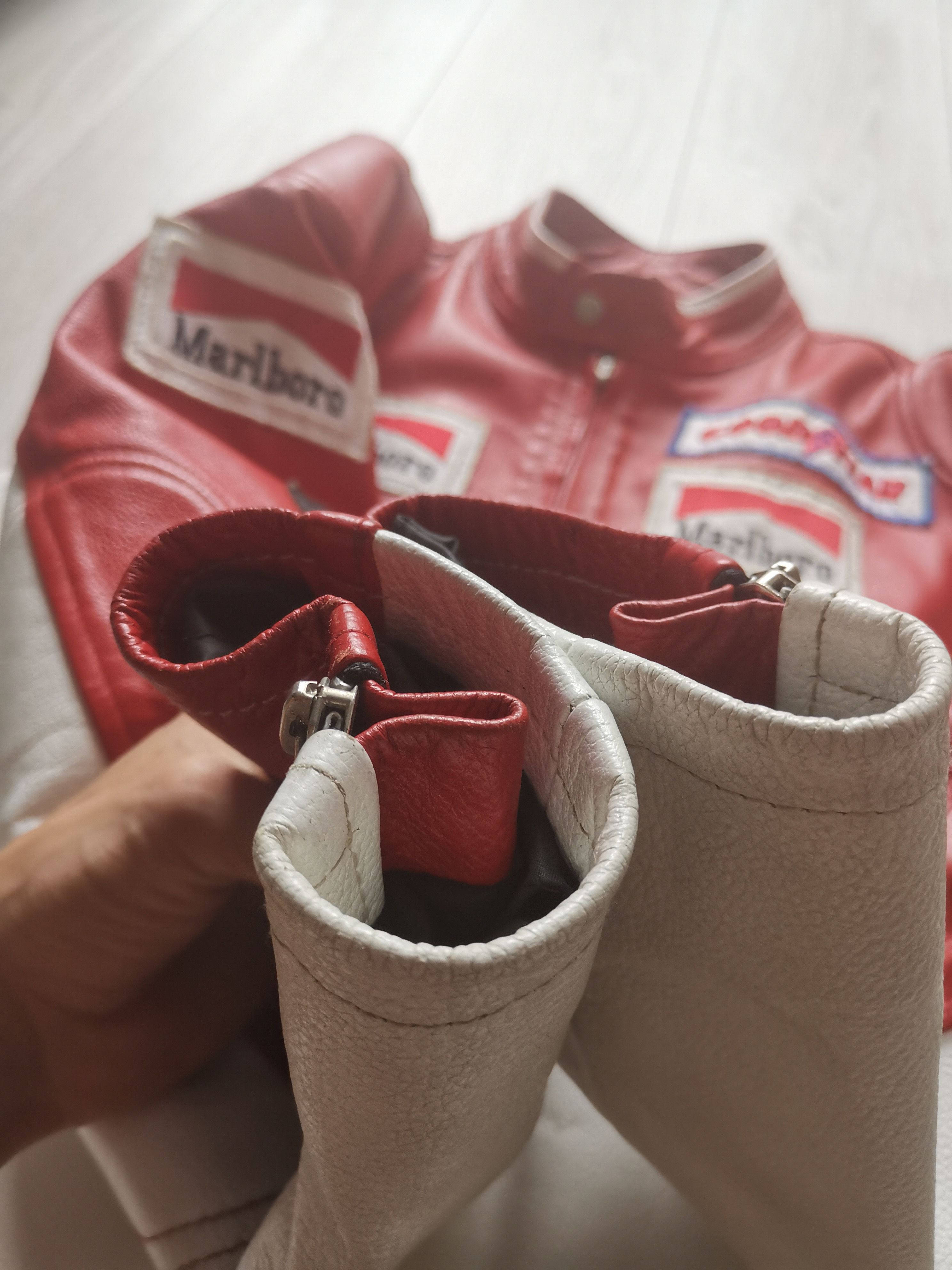 Marlboro × Vintage Vintage Marlboro leather racing jacket Size US XL / EU 56 / 4 - 12 Thumbnail