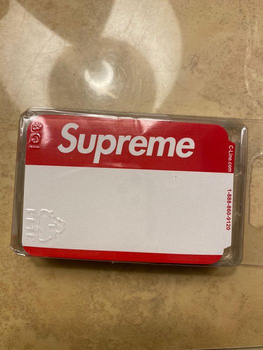 Supreme Supreme Name Badge Stickers (Pack of 100) Red