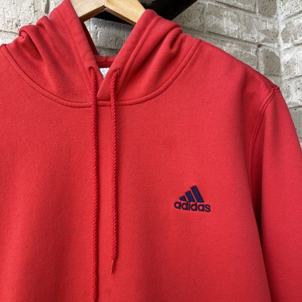Adidas Vintage Early 2000s Adidas Red Simple Clean Hoodie Size S Size US S / EU 44-46 / 1 - 2 Preview