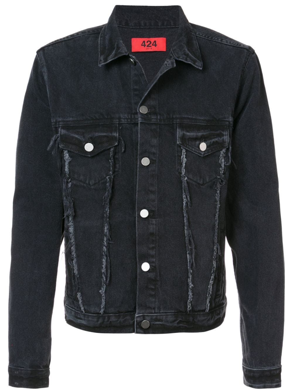 424 black denim jacket best sale