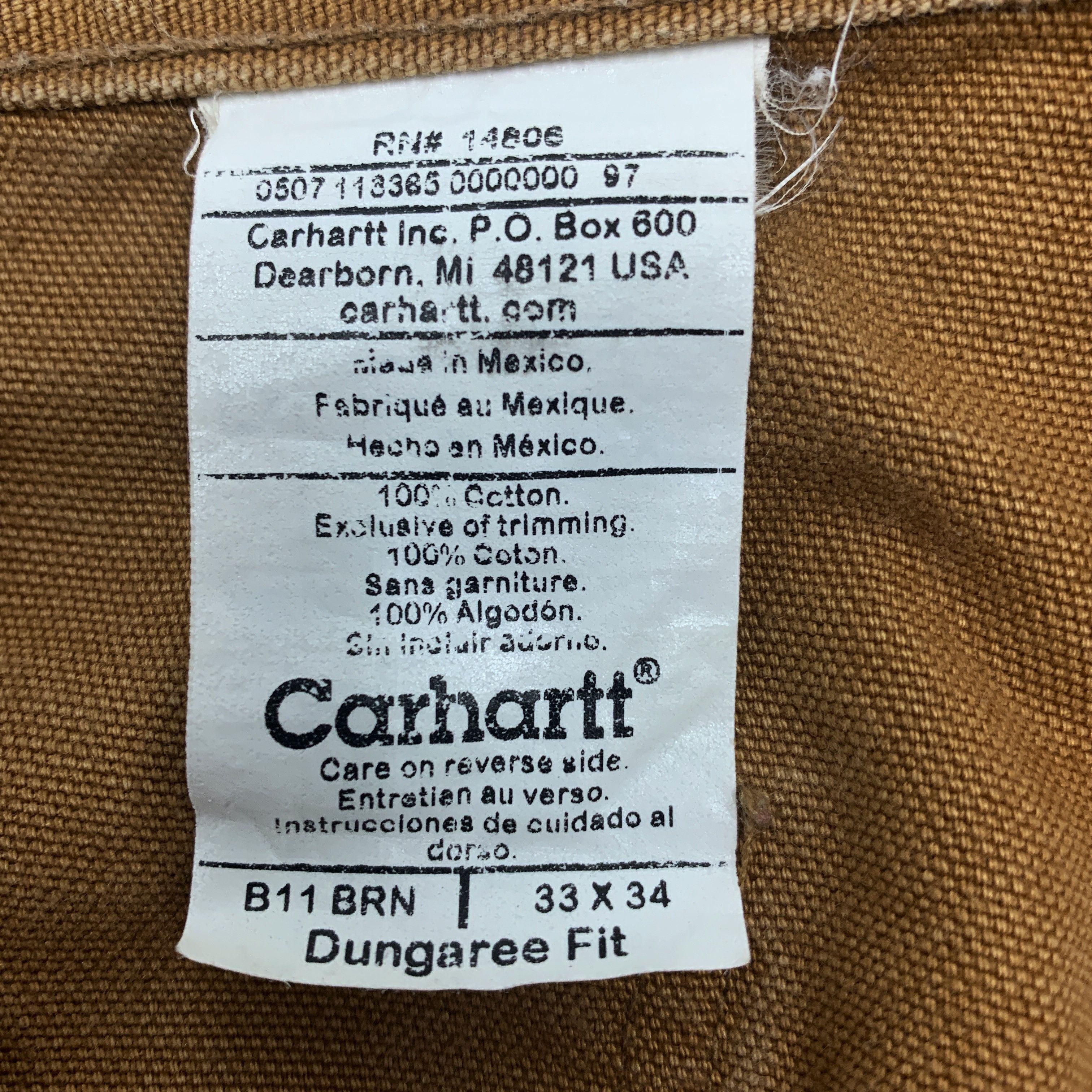 Vintage Carhartt B11 BRN pants size 33x34 Size US 33 - 3 Thumbnail
