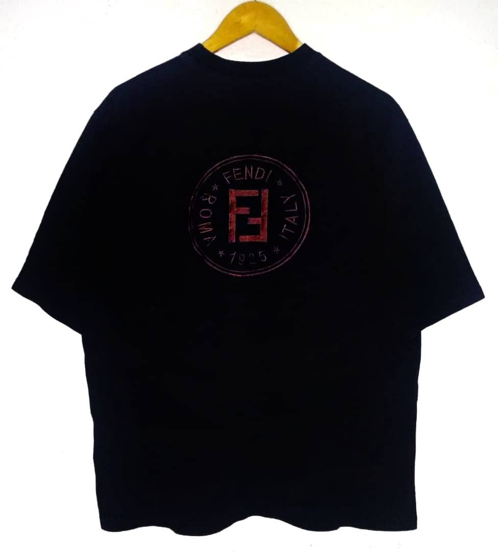 Vintage FENDI Embroidery Big Logo T shirt Tops