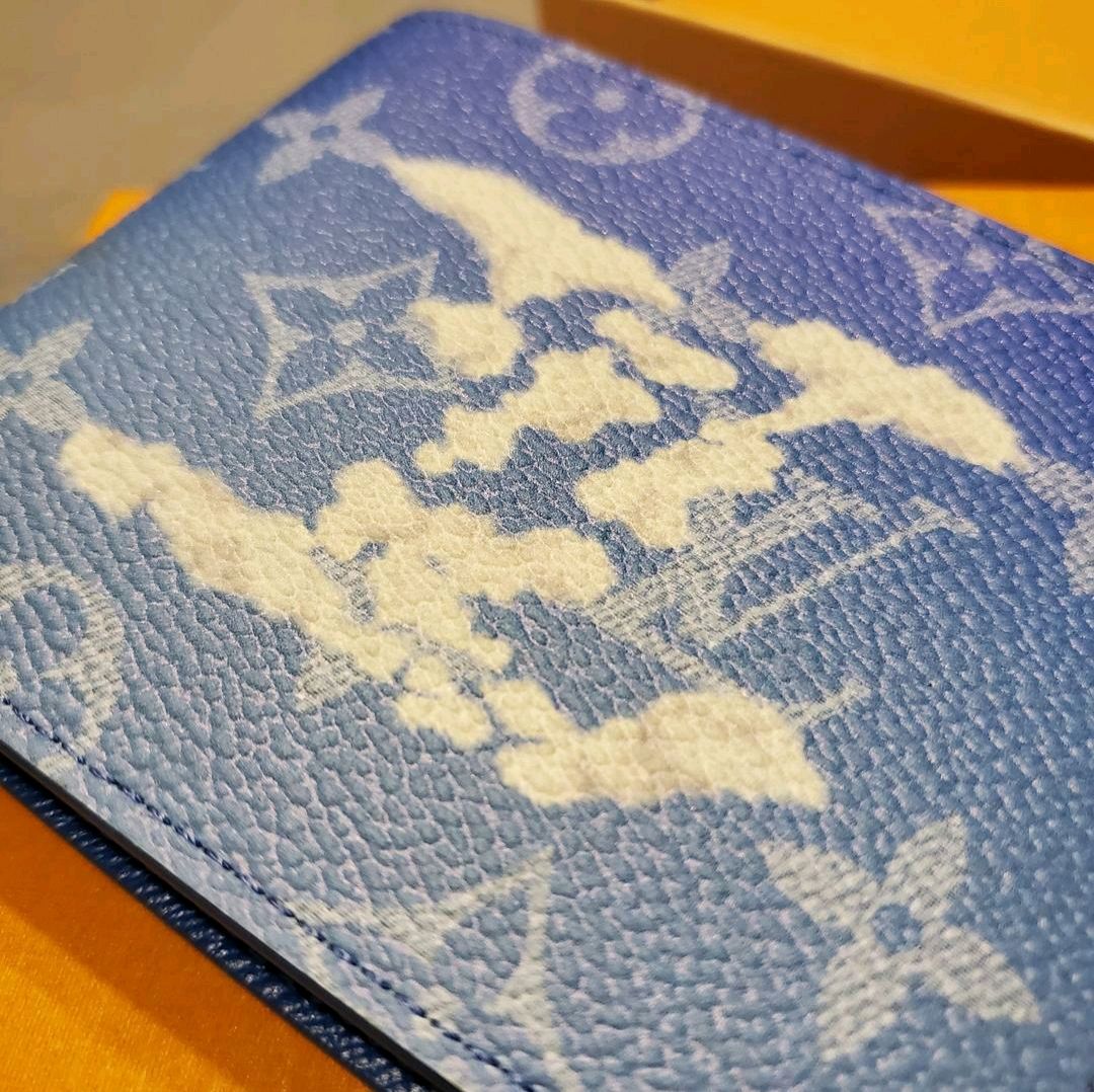 LOUIS VUITTON Monogram Clouds Slender Wallet Blue 1120678