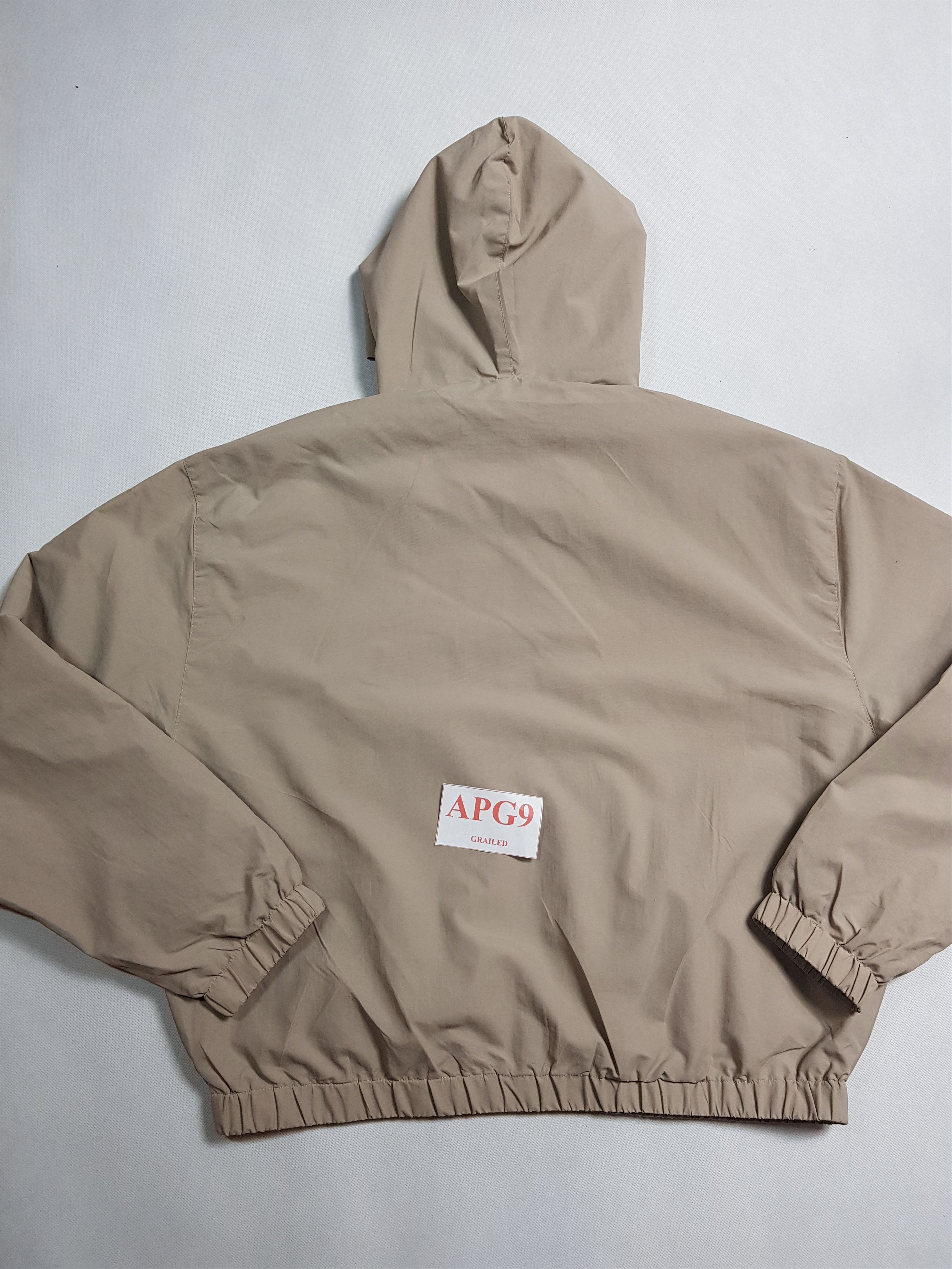 Fear of god essentials zip anorak windbreaker jacket tan sale