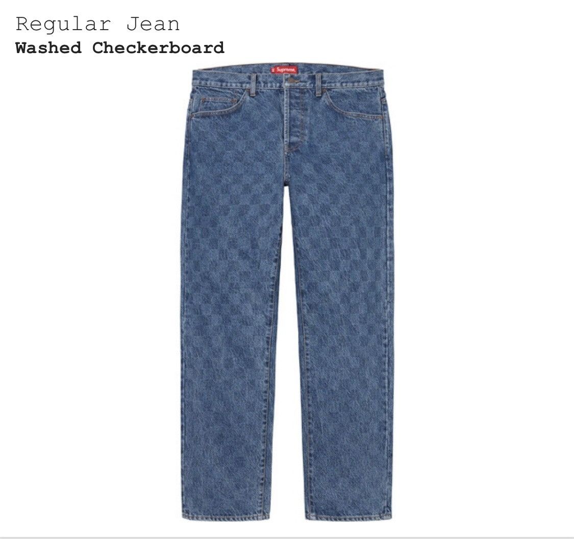 Supreme Supreme Regular Jean Washed Checkerboard | Grailed