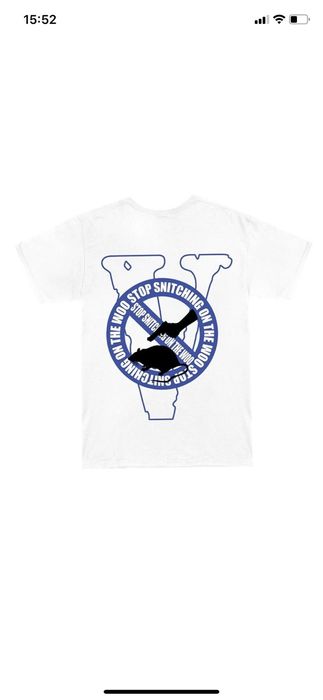 Vlone Vlone x Pop Smoke Stop Snitching T-Shirt Blue | Grailed