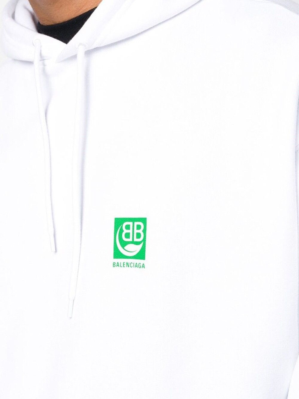 Balenciaga logo-print hoodie - White