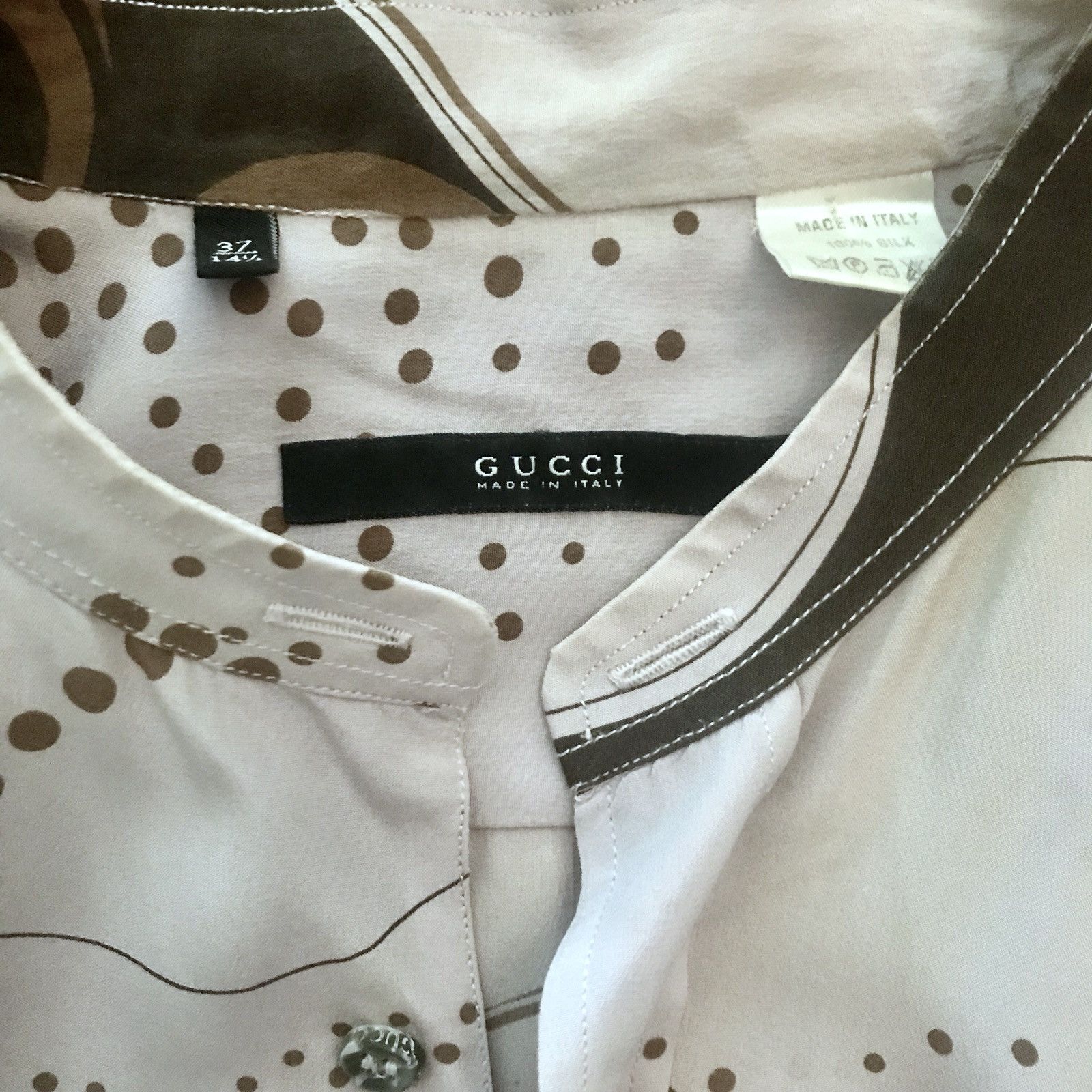 Gucci Gucci By Tom Ford Luxurious Mandarin Collar Silk Shirt Size US XXS / EU 40 - 7 Thumbnail