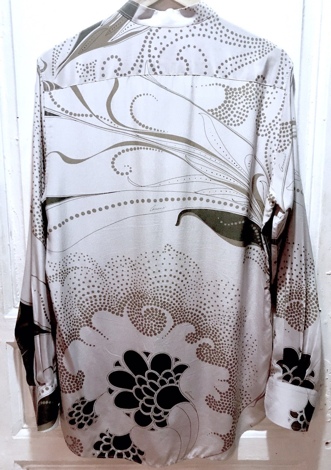 Gucci Gucci By Tom Ford Luxurious Mandarin Collar Silk Shirt Size US XXS / EU 40 - 10 Thumbnail