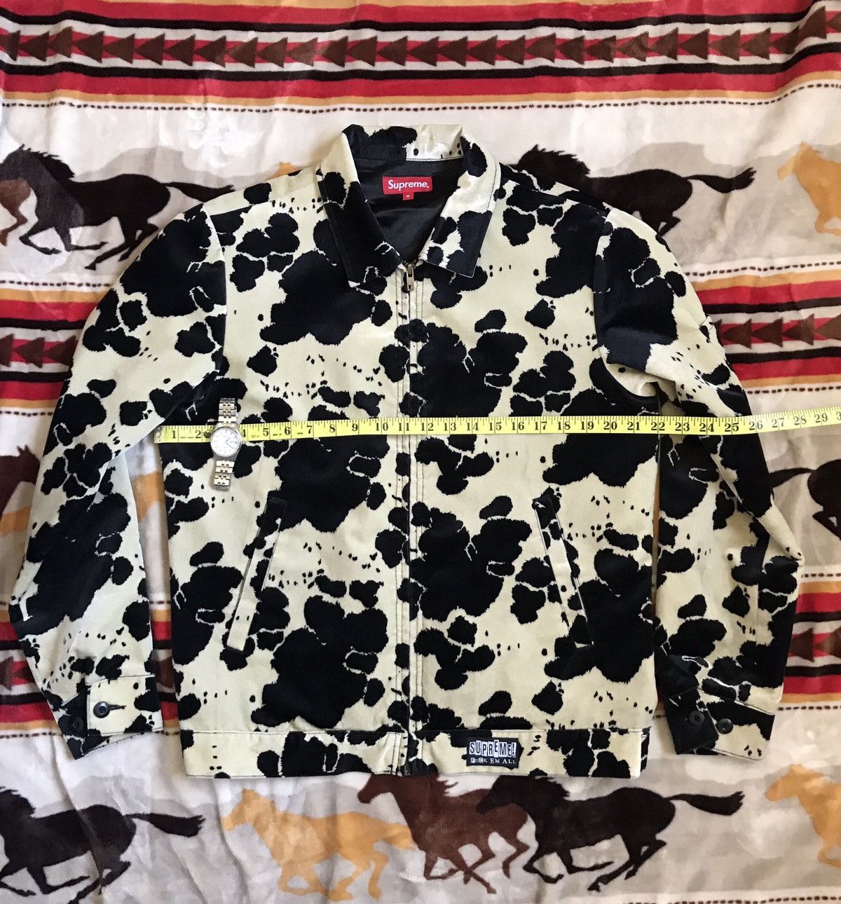 supreme 15AW Velveteen Work Jacket cow牛柄