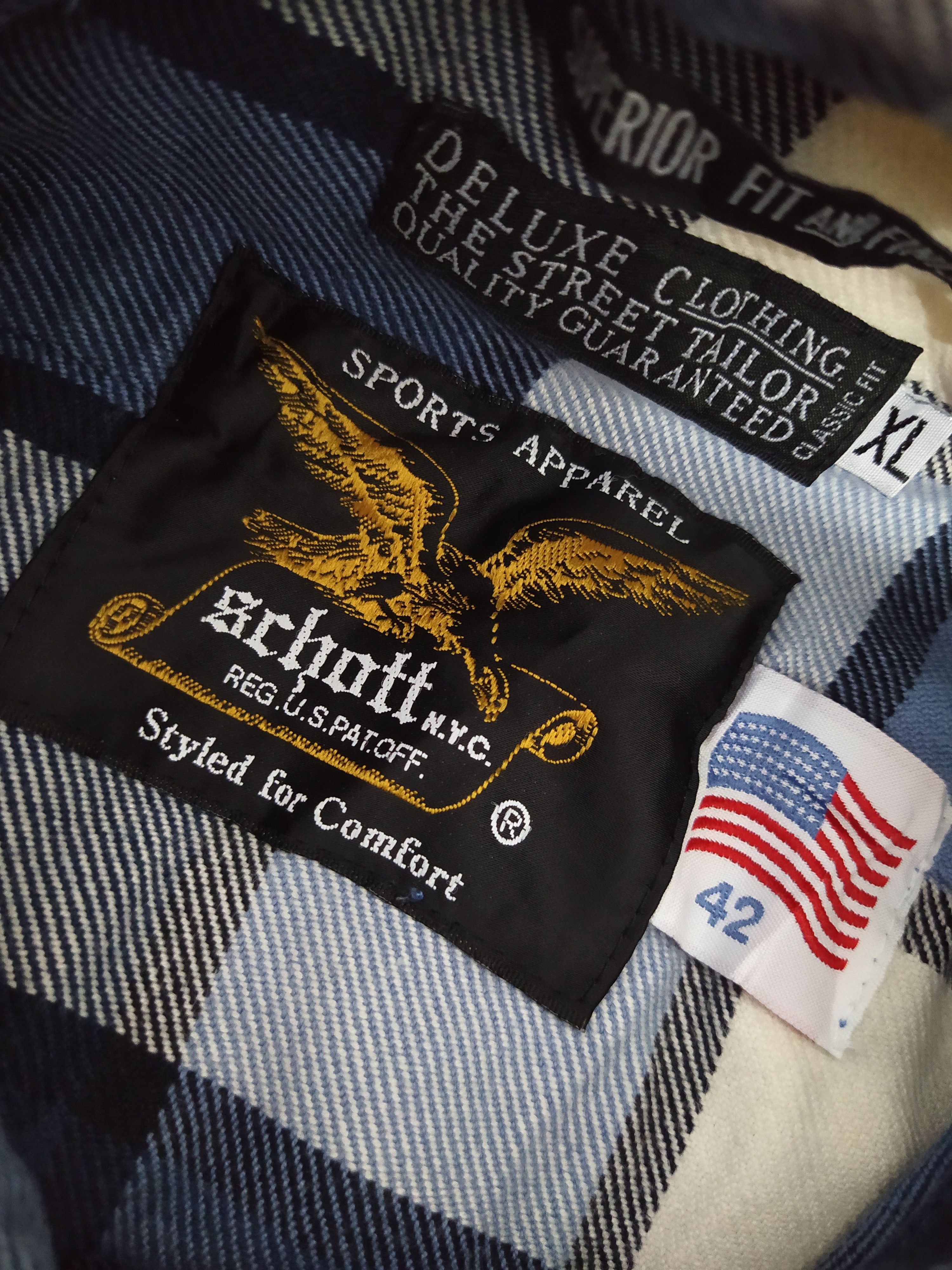 Deluxeware DELUXE JAPAN x SCHOTT NYC FLANNEL JACKET SHIRT (B459) Size US XL / EU 56 / 4 - 6 Thumbnail
