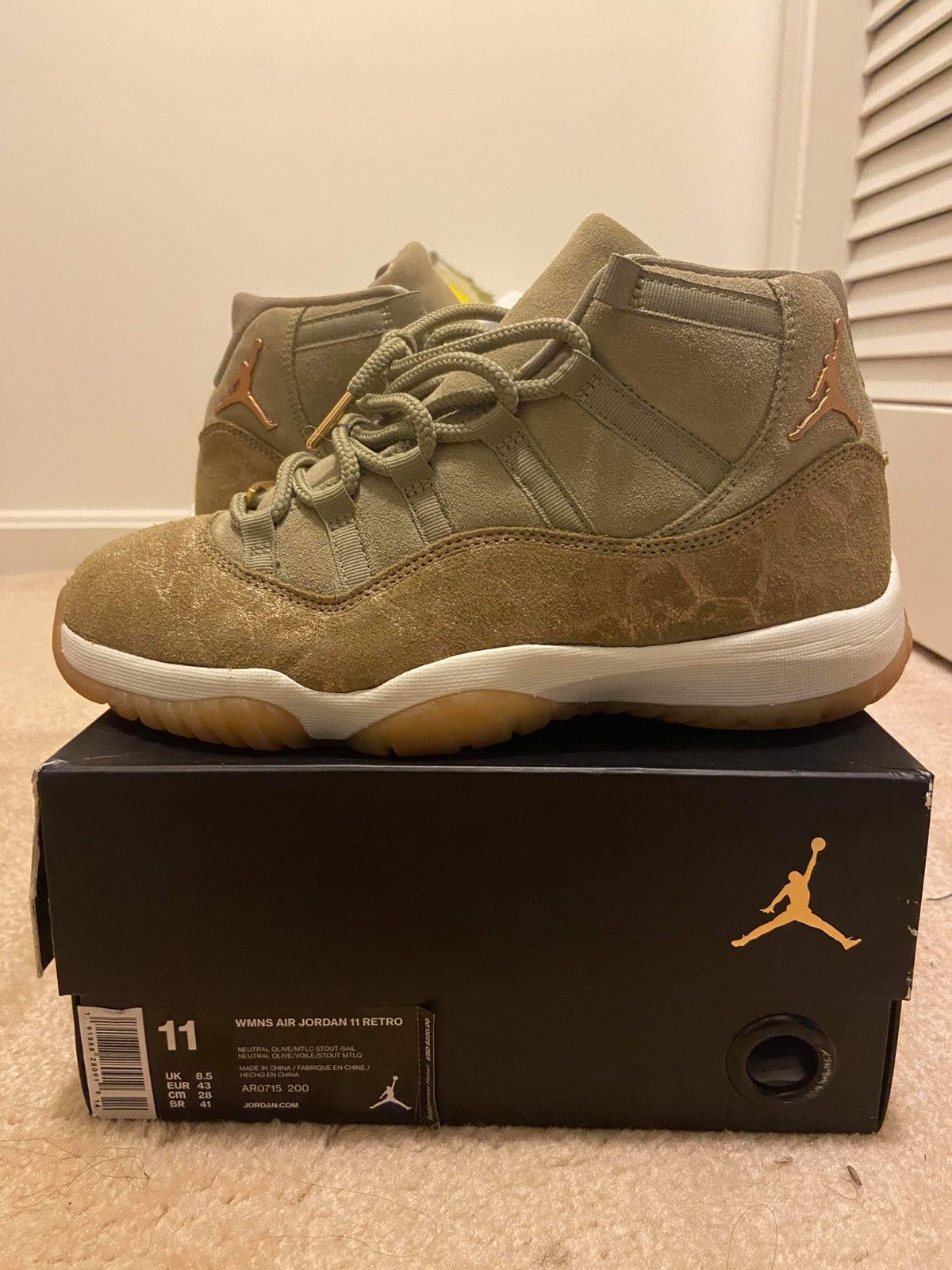 womens jordan 11 olive