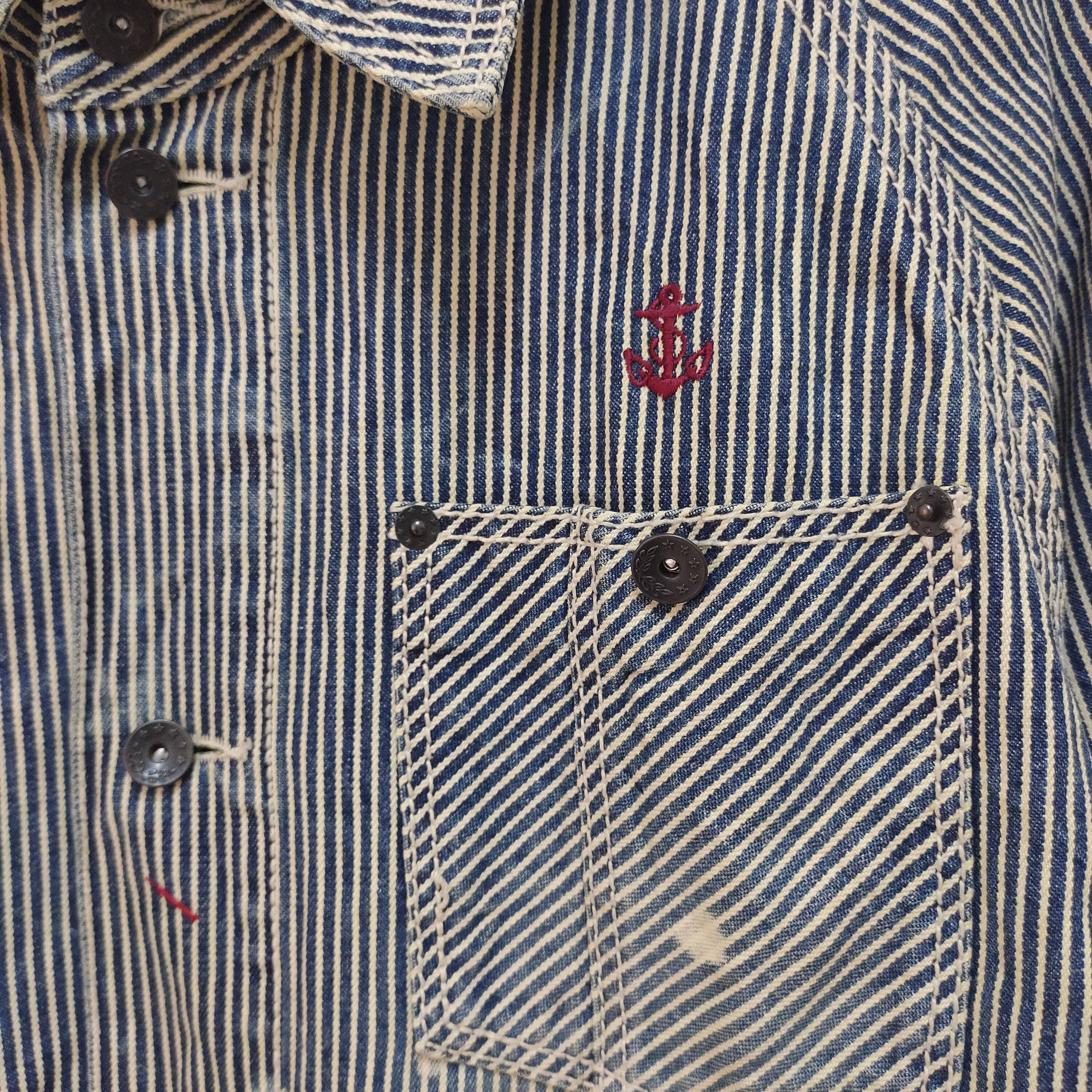 Japanese Brand Blue Port Heath Industrial Workwear Jacket Four Pocket Size US L / EU 52-54 / 3 - 4 Thumbnail