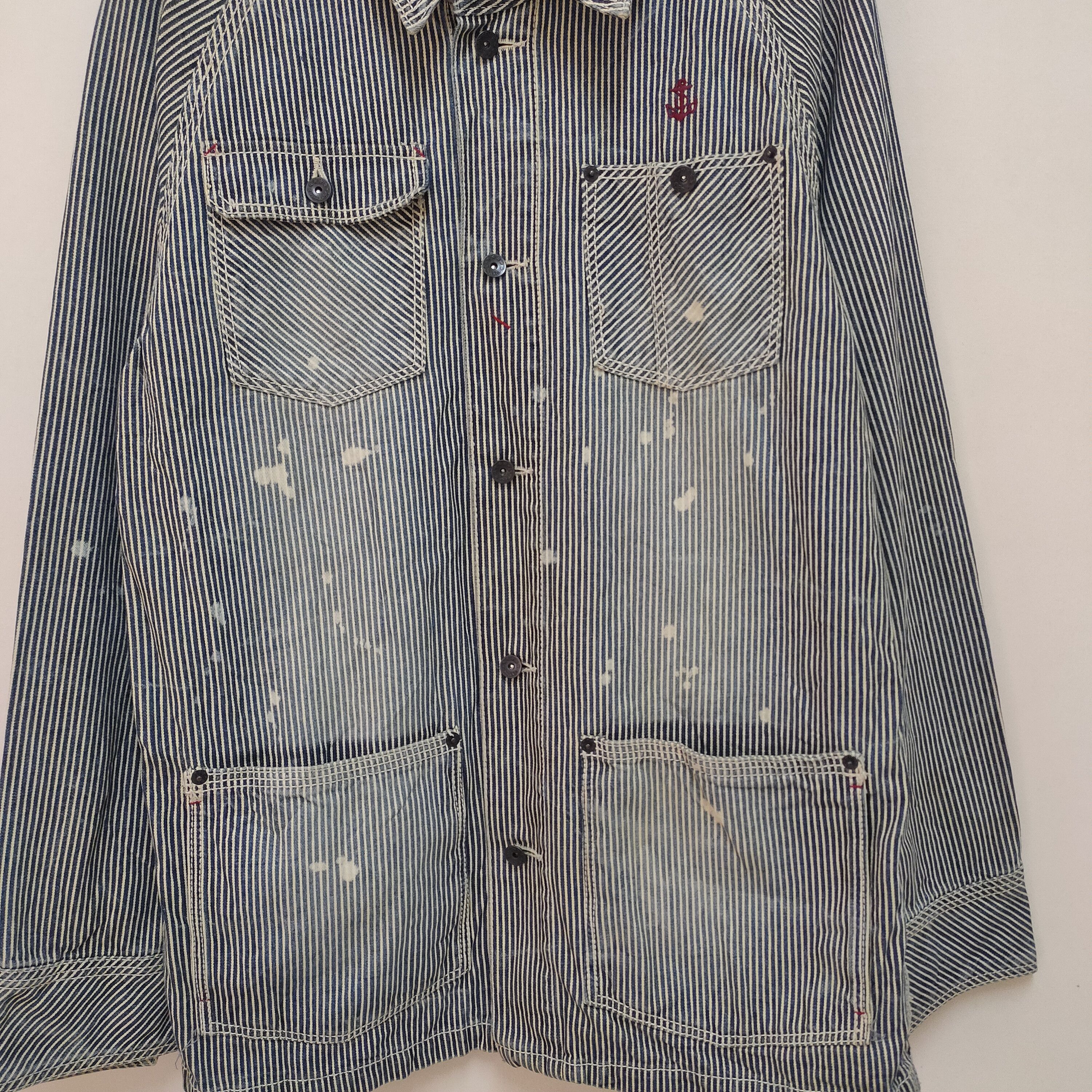 Japanese Brand Blue Port Heath Industrial Workwear Jacket Four Pocket Size US L / EU 52-54 / 3 - 3 Thumbnail