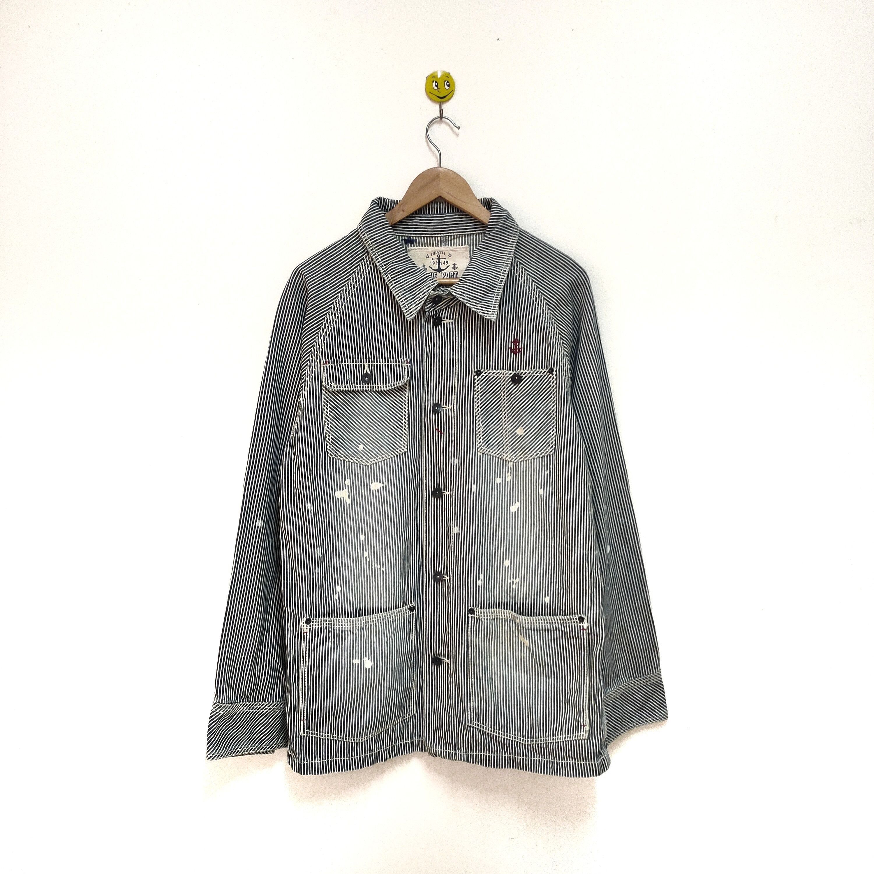 Japanese Brand Blue Port Heath Industrial Workwear Jacket Four Pocket Size US L / EU 52-54 / 3 - 1 Thumbnail