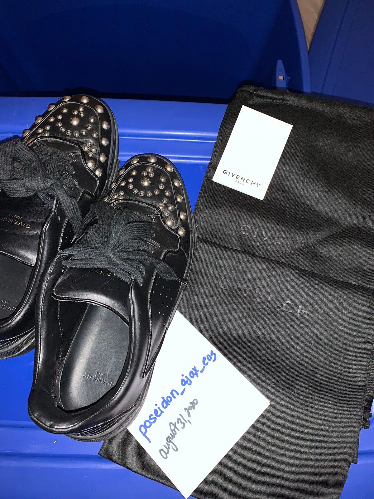 Givenchy Givenchy Black Tyson Studded Leather Sneakers | Grailed