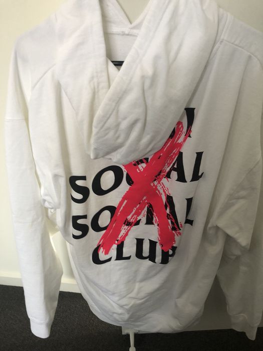 Anti Social Social Club ASSC Black Logo Cancelled White Hoodie