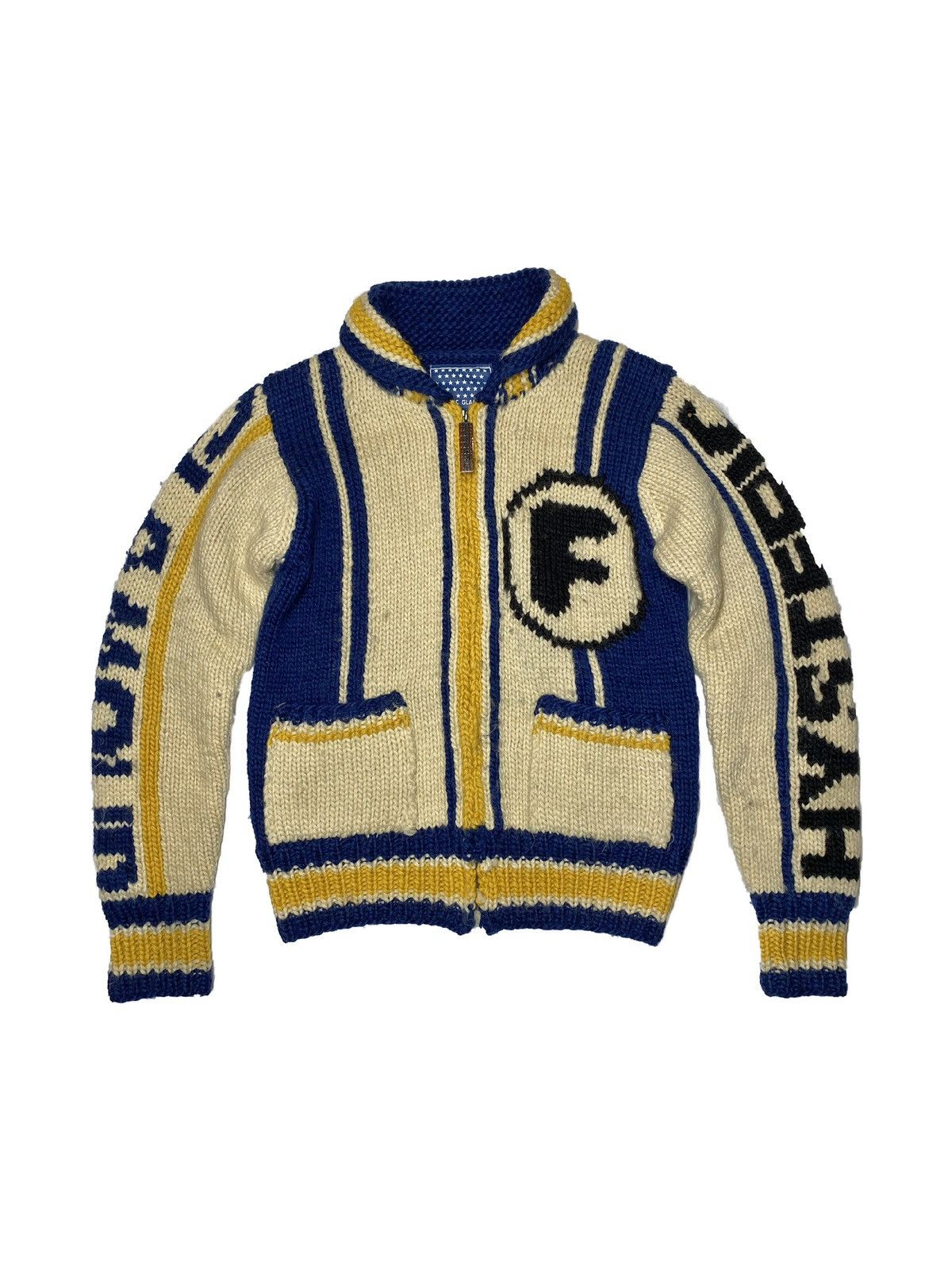 Hysteric Glamour “Fuck It” Knit Zip Up Cardigan Cowichan | Grailed