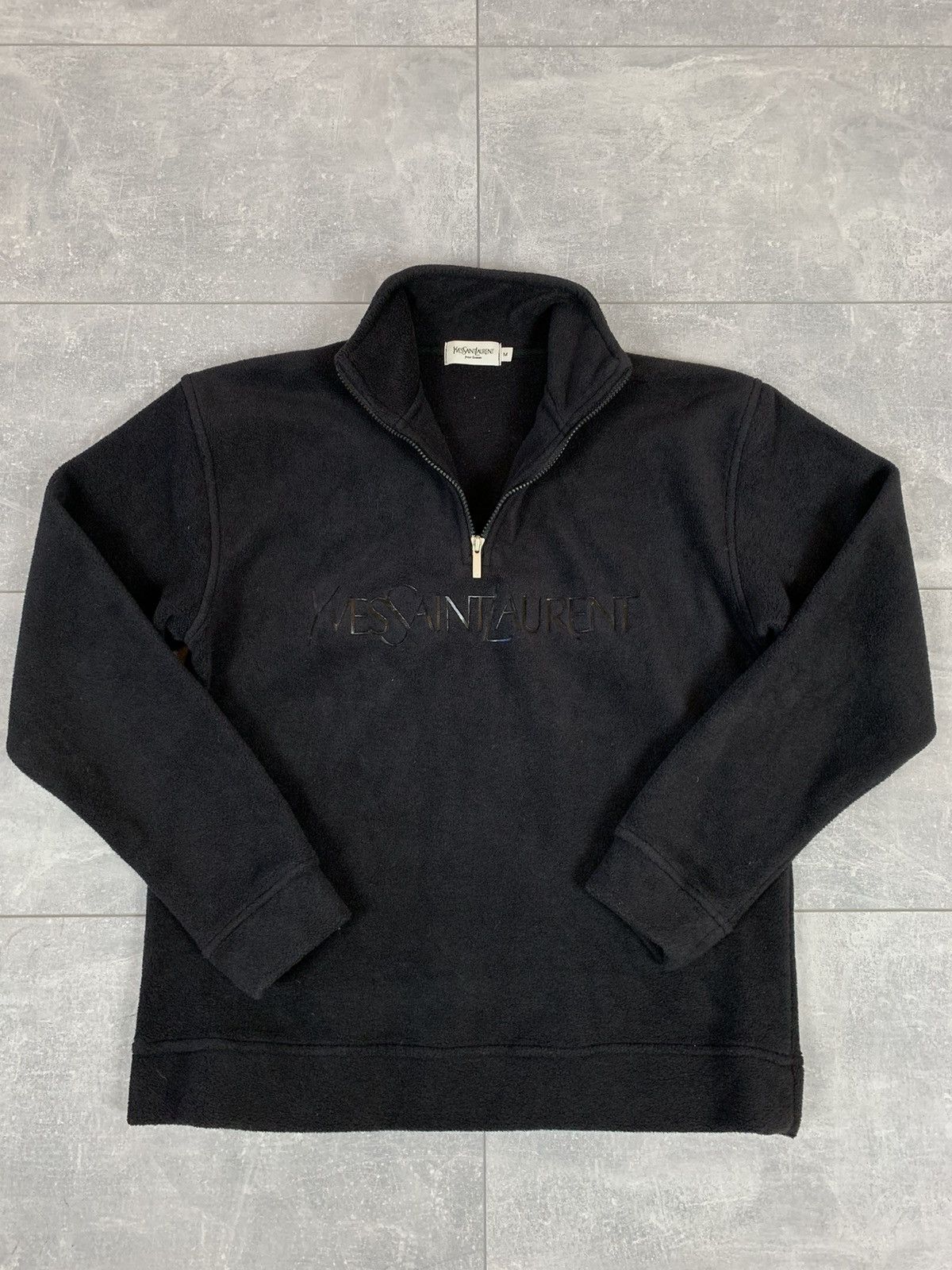 Vintage Yves Saint Laurent black zip pullover YSL fleece sherpa Size US S / EU 44-46 / 1 - 3 Thumbnail