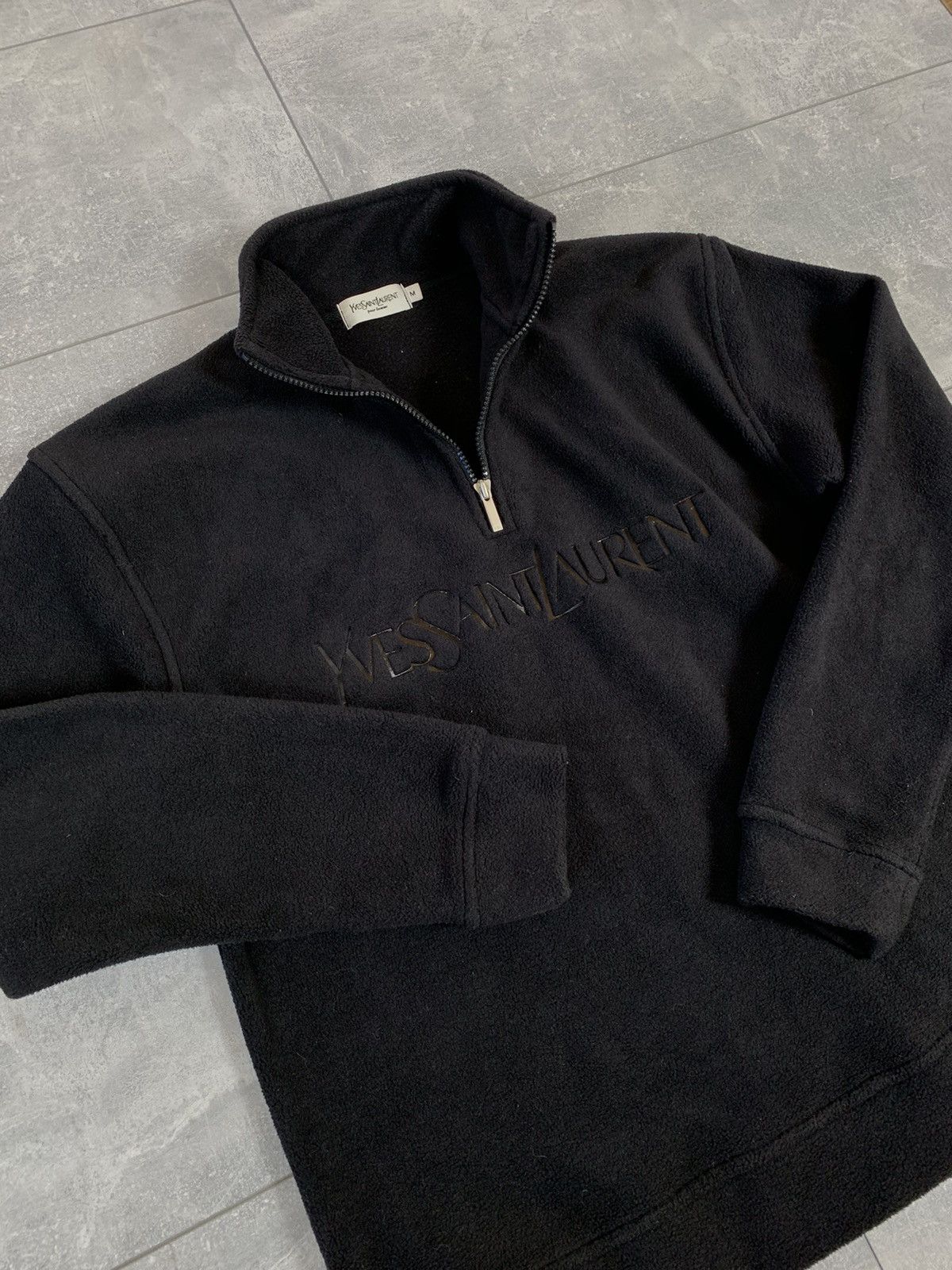 Vintage Yves Saint Laurent black zip pullover YSL fleece sherpa Size US S / EU 44-46 / 1 - 6 Thumbnail