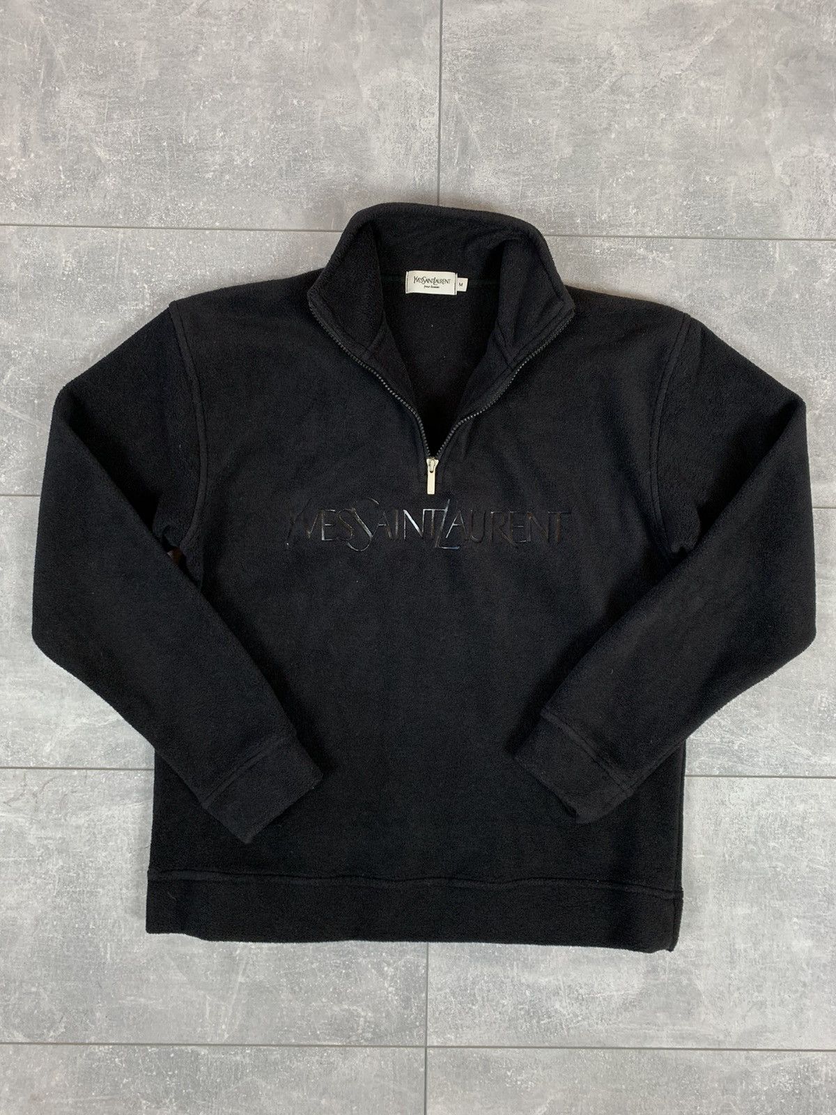 Vintage Yves Saint Laurent black zip pullover YSL fleece sherpa Size US S / EU 44-46 / 1 - 4 Thumbnail