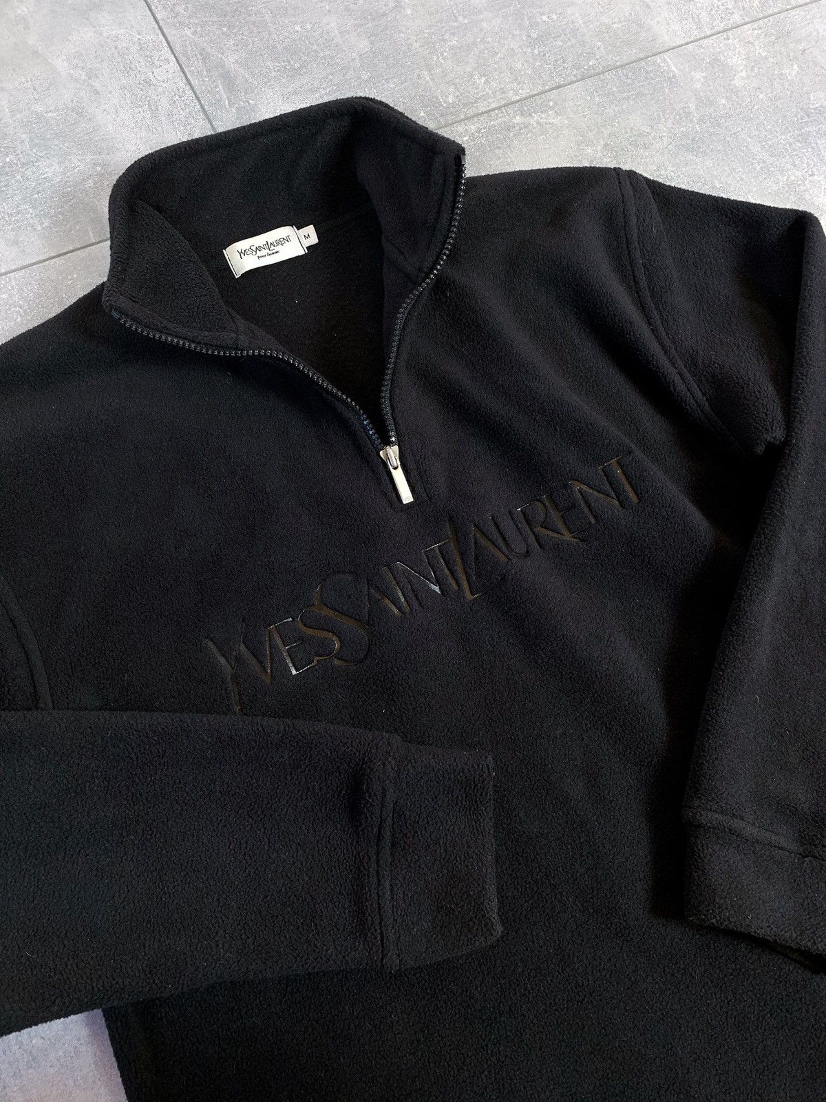 Vintage Yves Saint Laurent black zip pullover YSL fleece sherpa Size US S / EU 44-46 / 1 - 1 Thumbnail