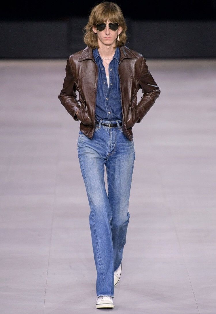 Celine × Hedi Slimane Celine SS20 Peer Wash flared denim jeans