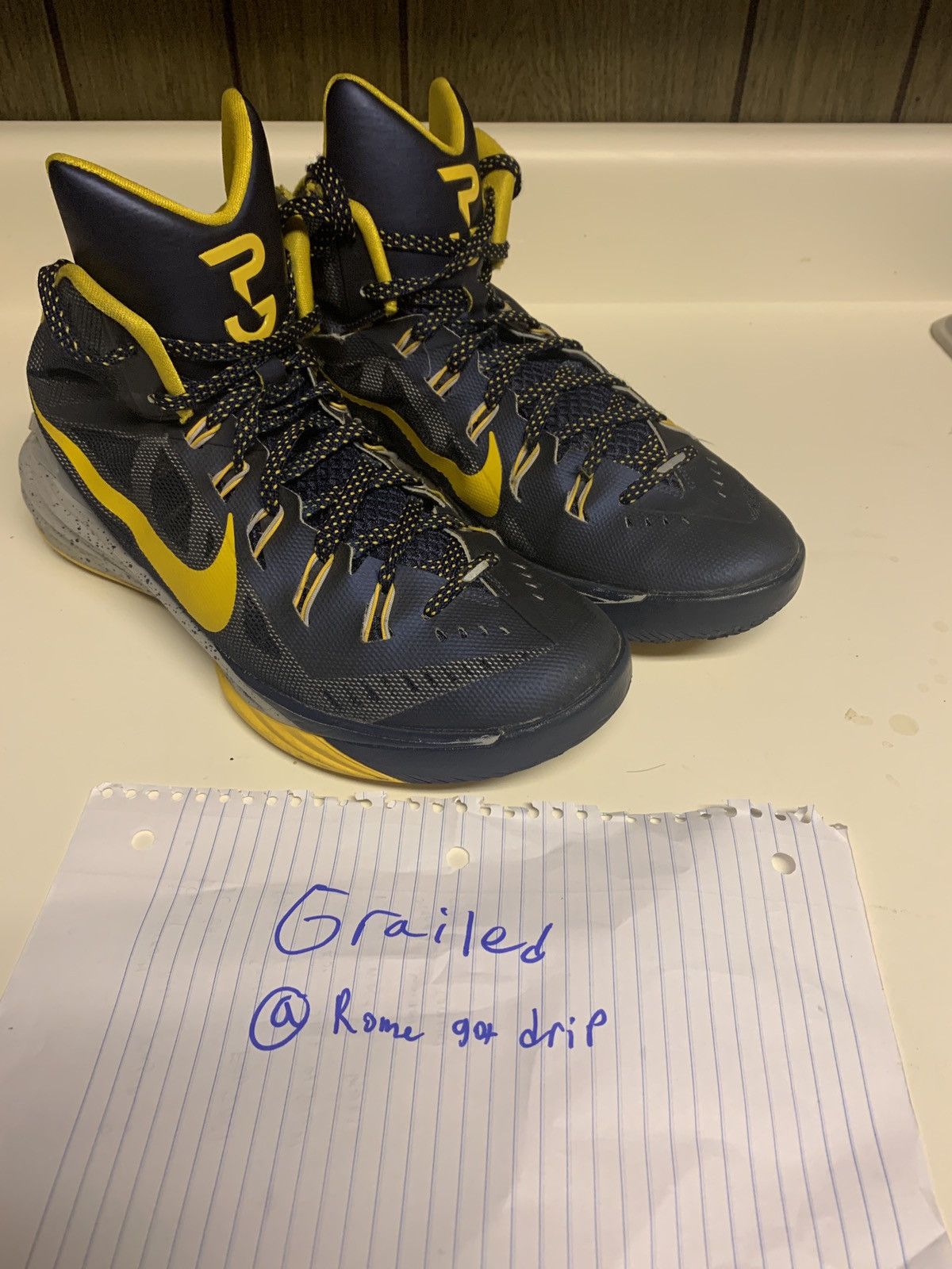 Nike Hyperdunk 2014 “Paul George” PE Sneakers - Navy/Gold Cody | Nike Hyperdunk 2014 Low - Paul George Pacers PE Sz 13  main image 4