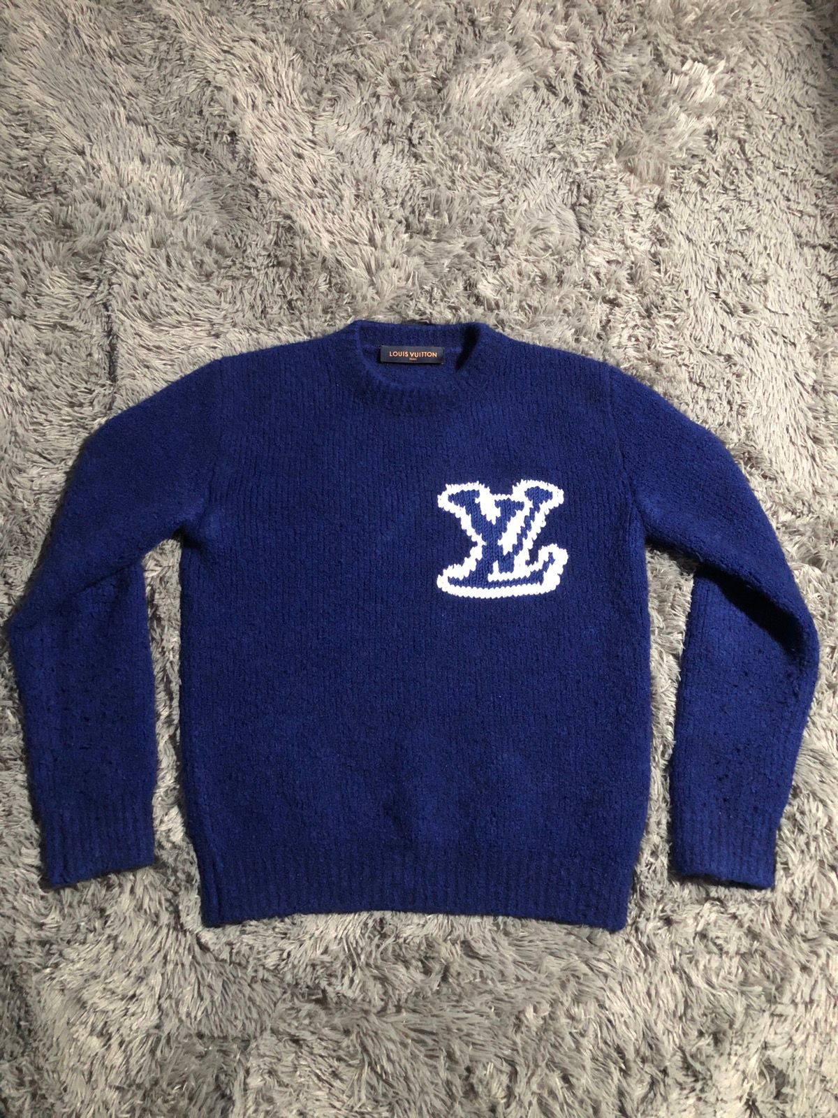 Sell Louis Vuitton x Virgil Abloh FW20 Men's Scribbles Intarsia Sweater in  Blue - Blue