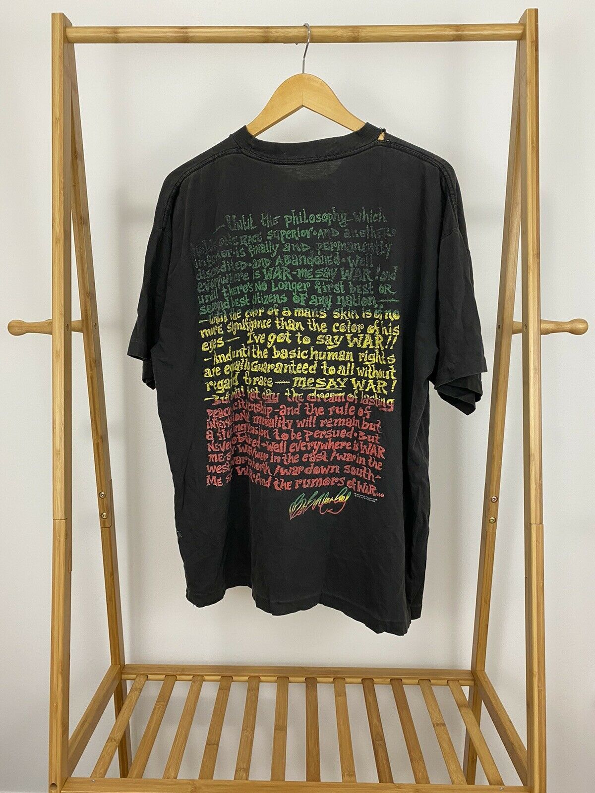 Bob Marley × Rap Tees × Vintage VTG Bob Marley War Lyrics