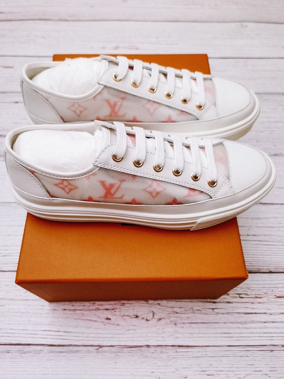 Louis Vuitton, Shoes, New Louis Vuitton Stellar Monogram Open Back  Sneakers Rose Pop Size 37