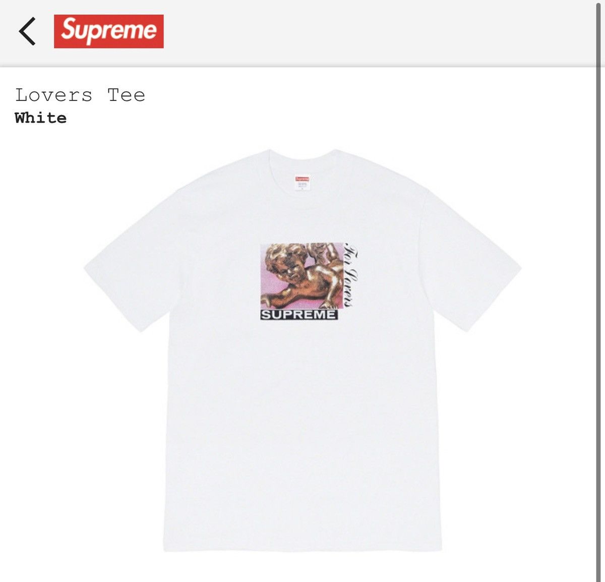 Supreme lovers best sale tee white