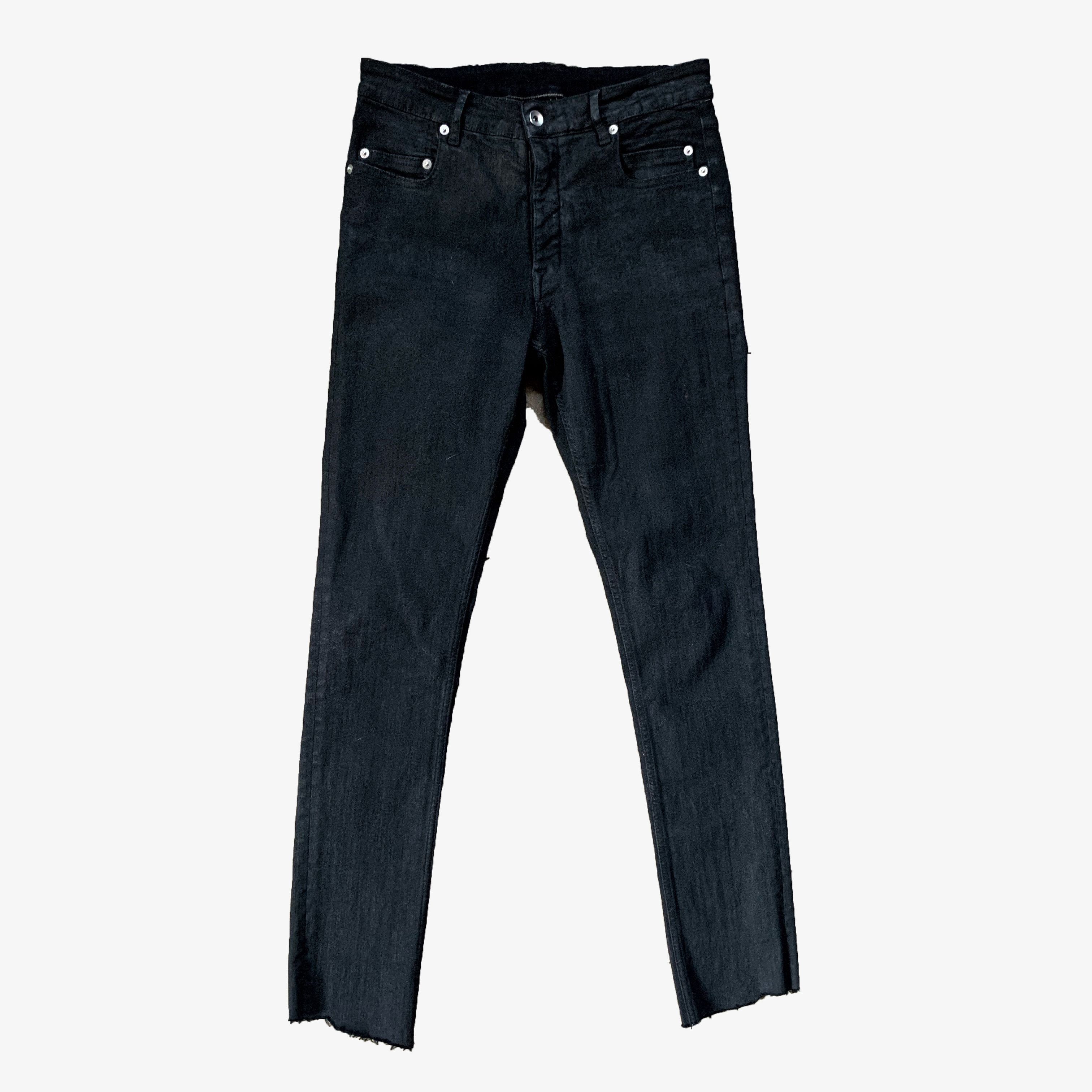 image of Rick Owens Coated Tyrone Jeans in Black, Men's (Size 28)