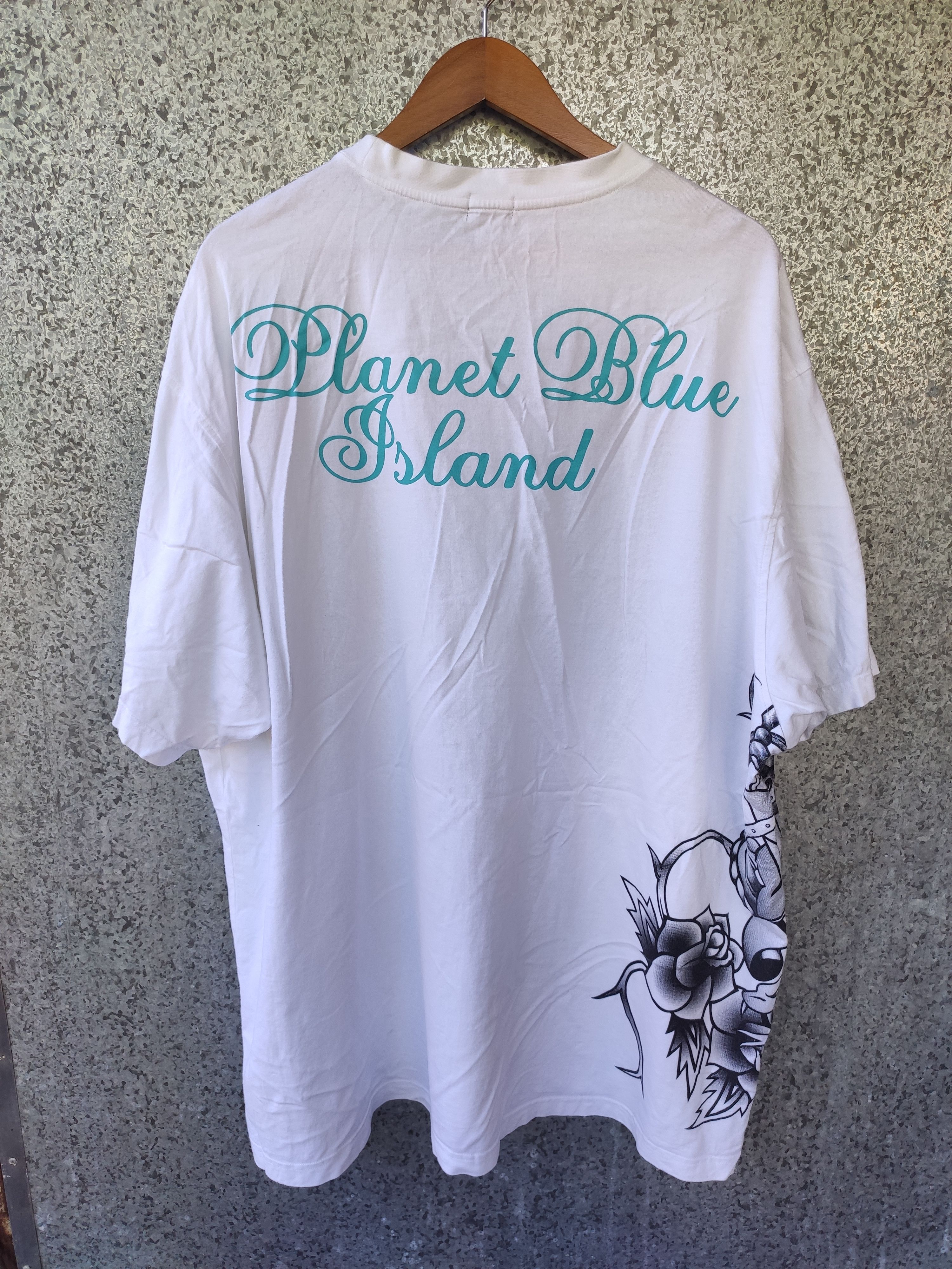 Vintage Planet Blue Island t shirt sukajan Size US XL / EU 56 / 4 - 3 Thumbnail
