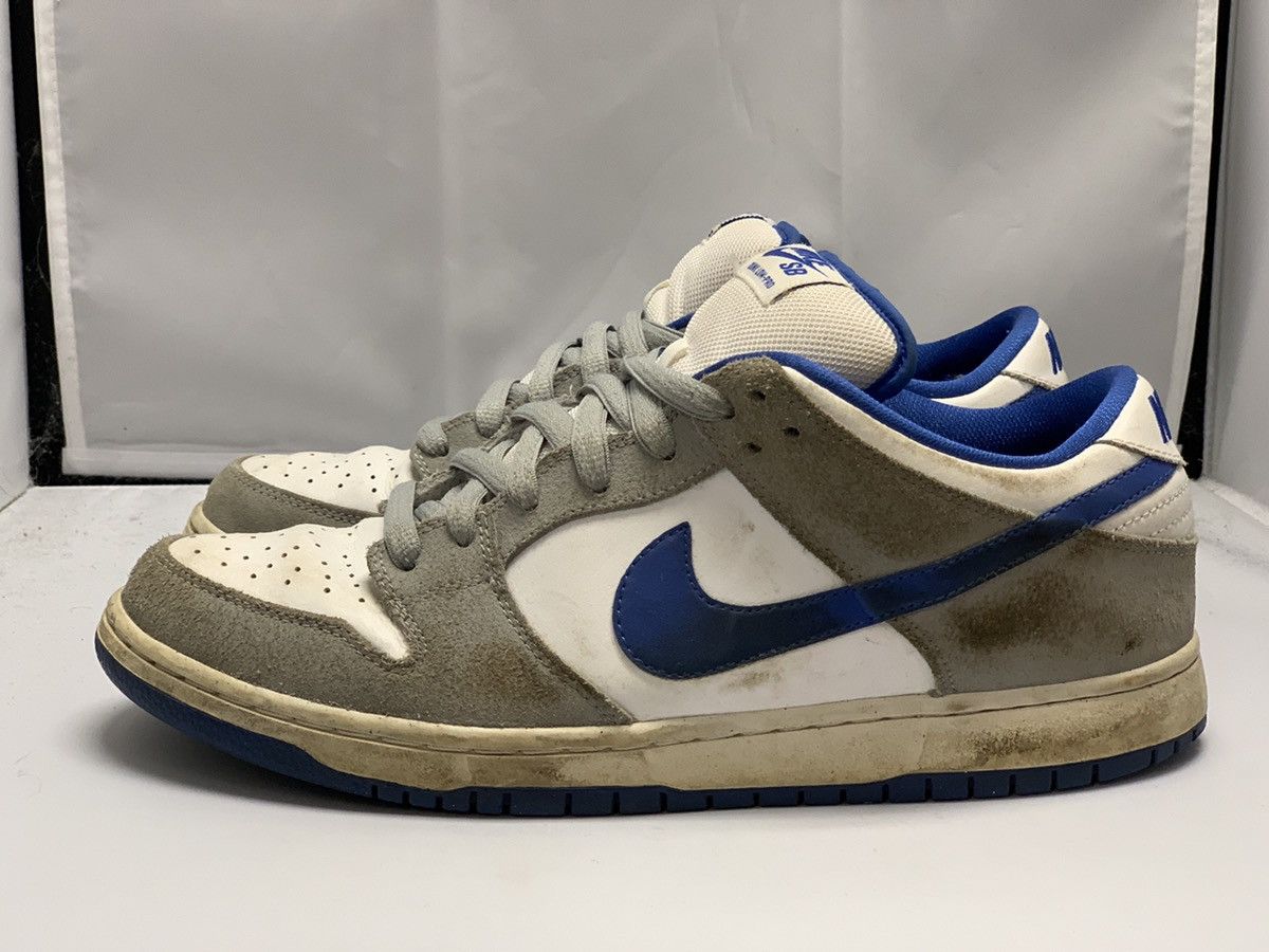Nike Nike SB Dunk Low Metallic Silver Grey Goose Royal Size 11 | Grailed