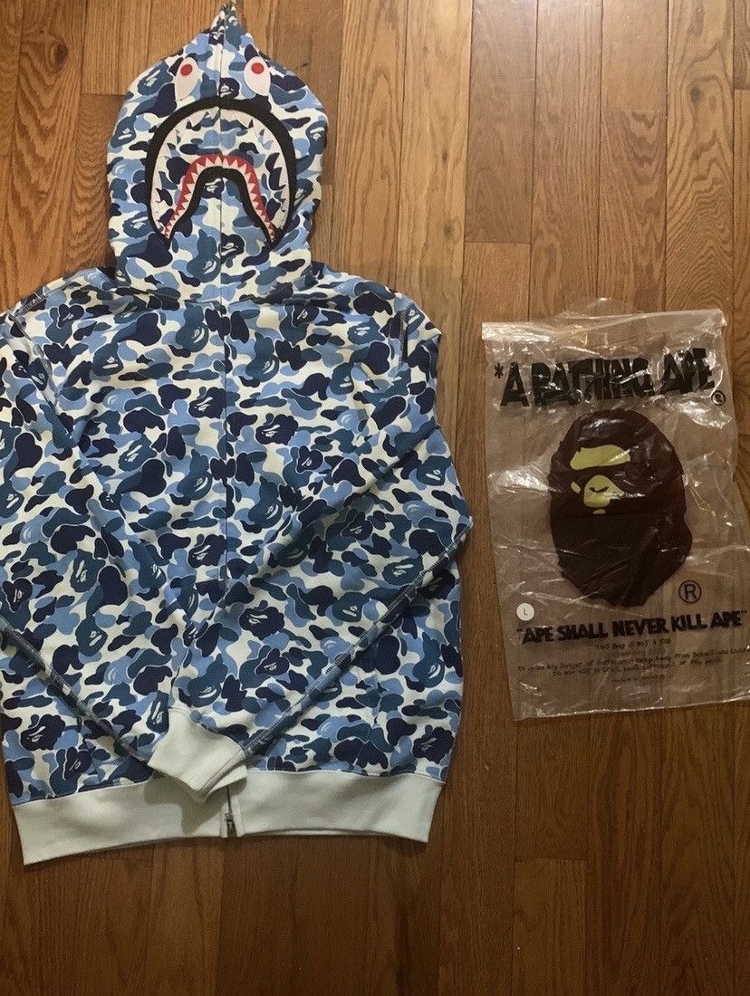 Bape Abc Camo Shark Full Zip Hoodie Blue