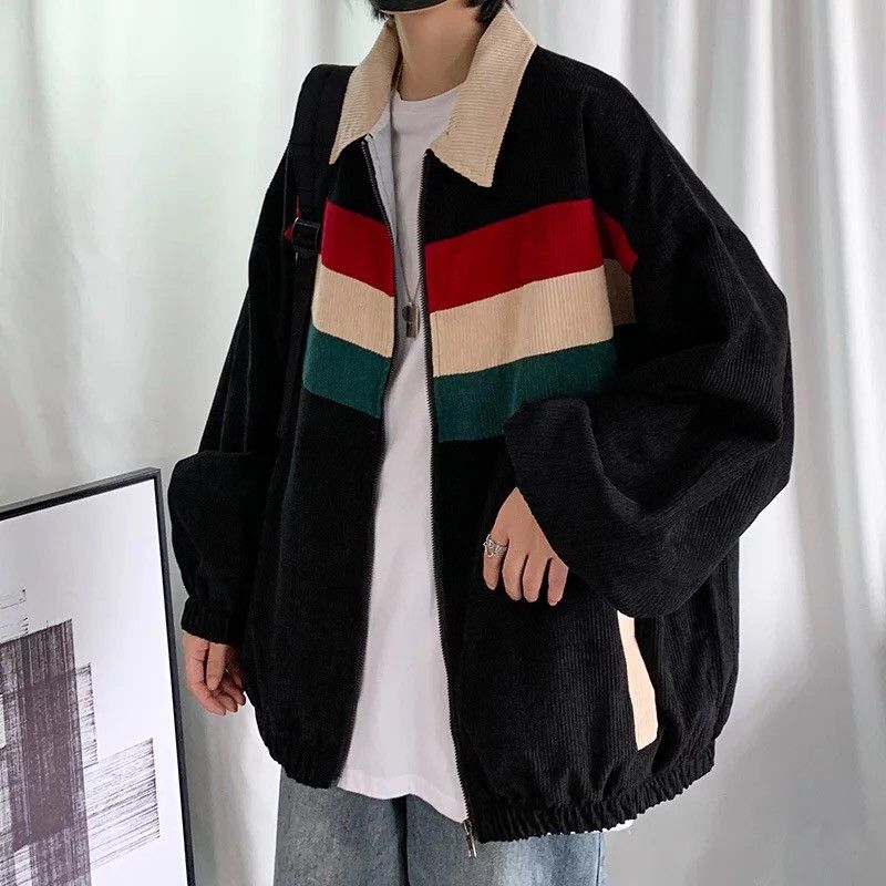 Contrast Color Corduroy Jacket