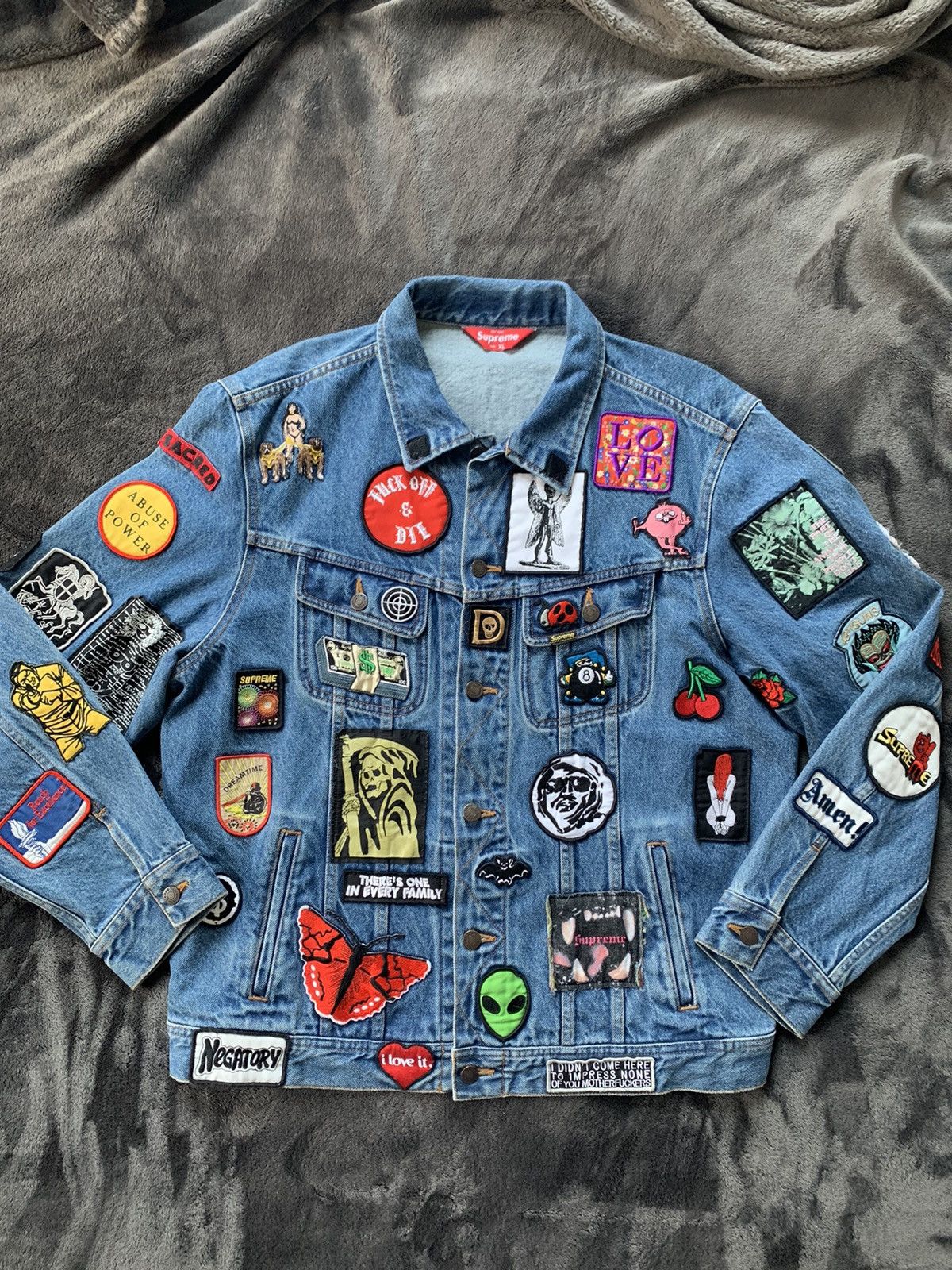 Supreme Supreme Patches Denim Trucker Jacket Blue XL SS18 Grailed