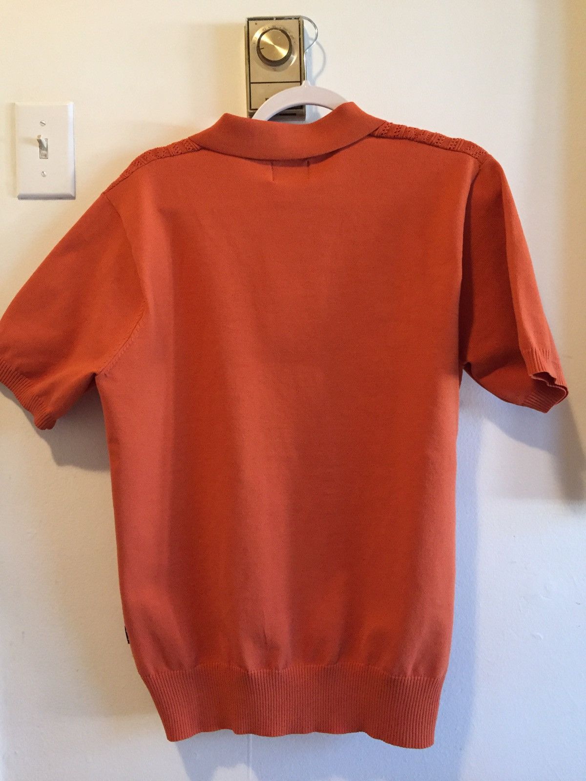 Stussy Stussy orange S cable knit polo shirt | Grailed