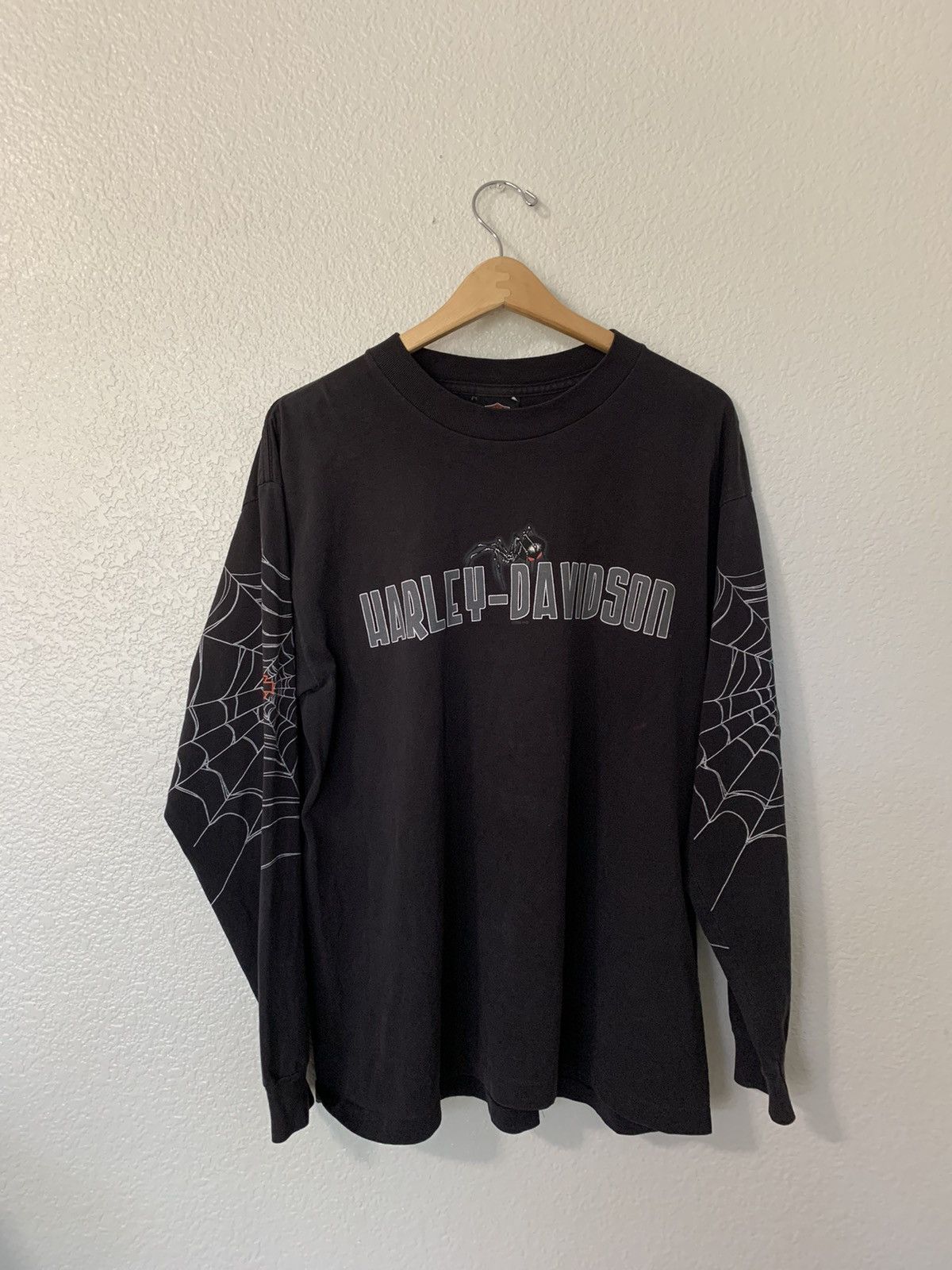 Travis Scott vintage harley davidson spider web long sleeve travis scott |  Grailed