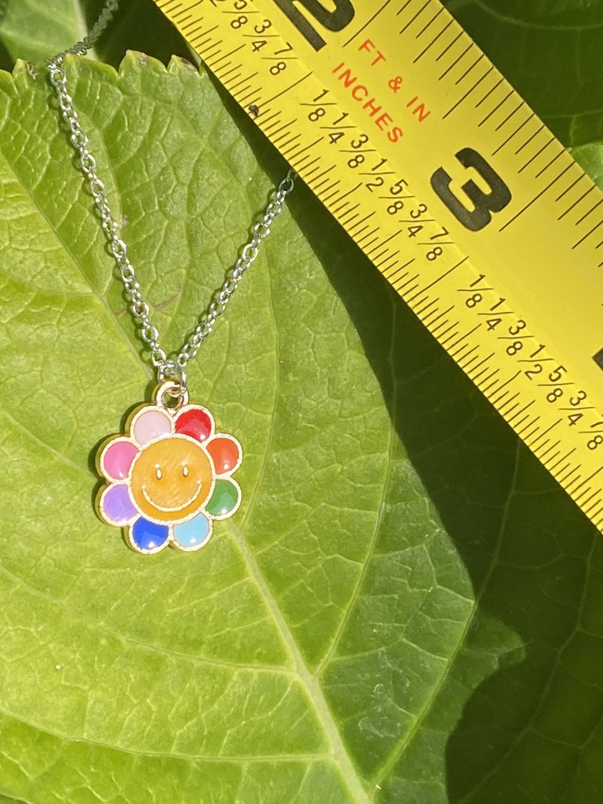 Jewelry Rainbow Smiley Face Flower Chain Size ONE SIZE - 4 Thumbnail