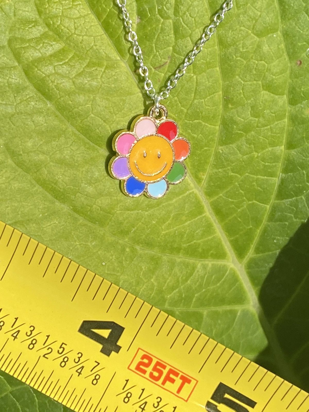 Jewelry Rainbow Smiley Face Flower Chain Size ONE SIZE - 3 Thumbnail
